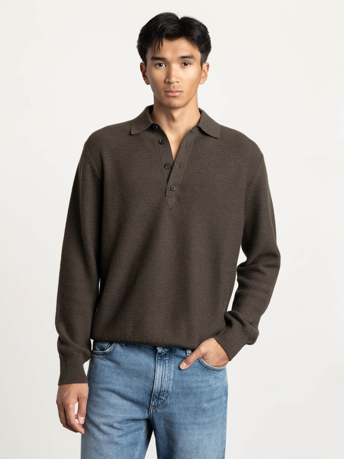 Dark Olive Green Oasi Cashmere Polo