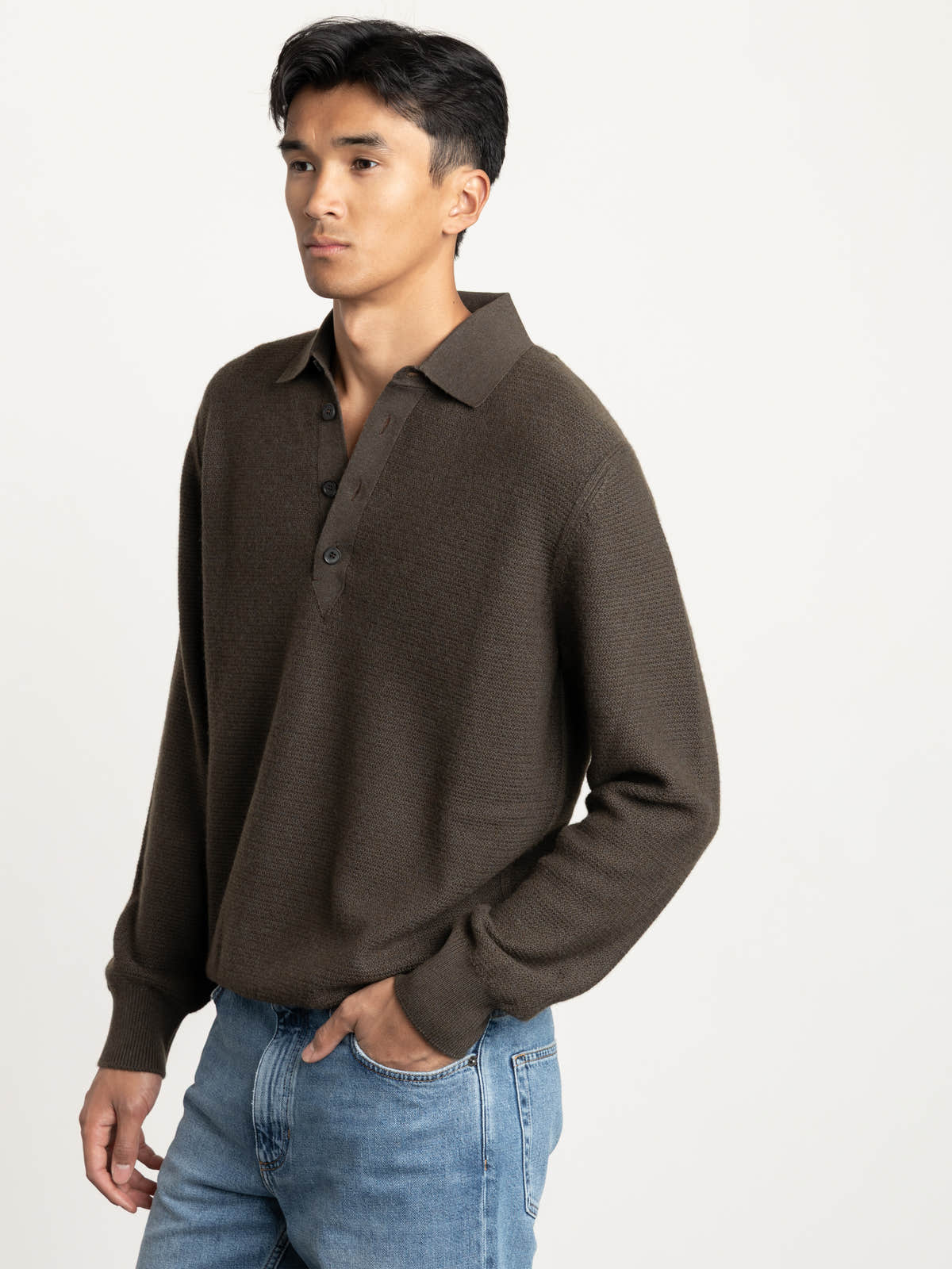 Dark Olive Green Oasi Cashmere Polo