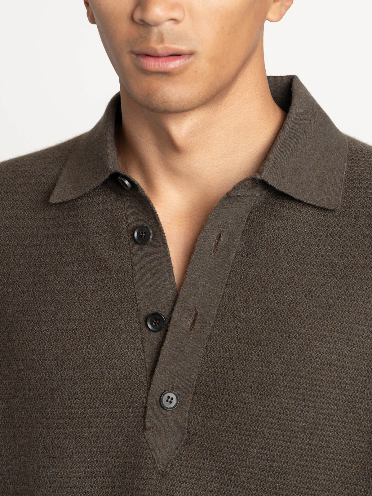 Dark Olive Green Oasi Cashmere Polo