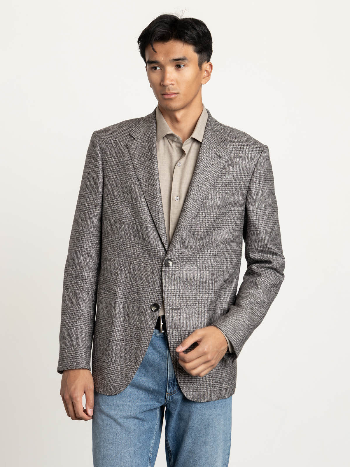 Grey Silk and Cashmere Sport Jacket