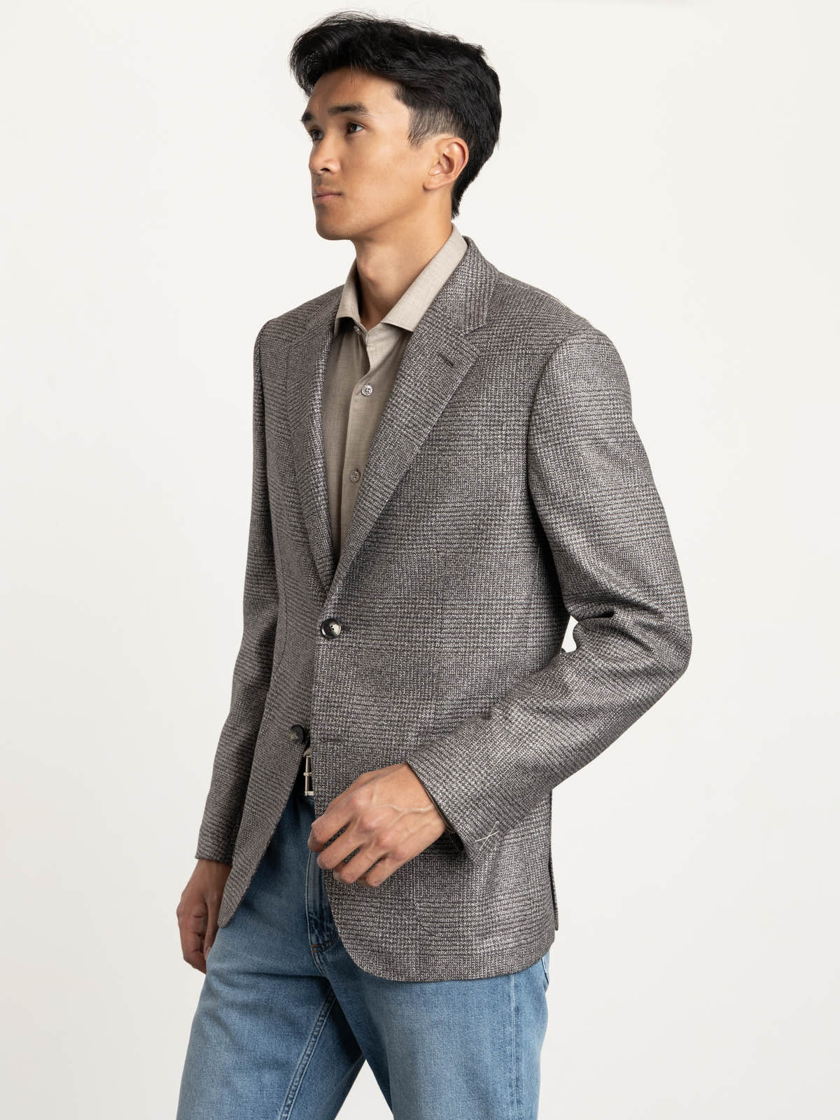 Grey Silk and Cashmere Sport Jacket