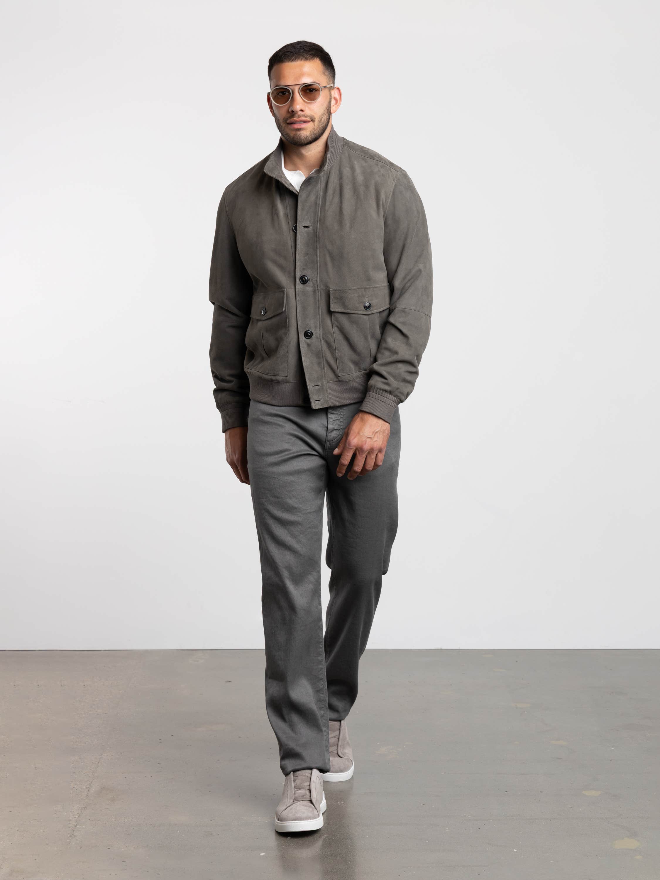 Grey Suede Blouson