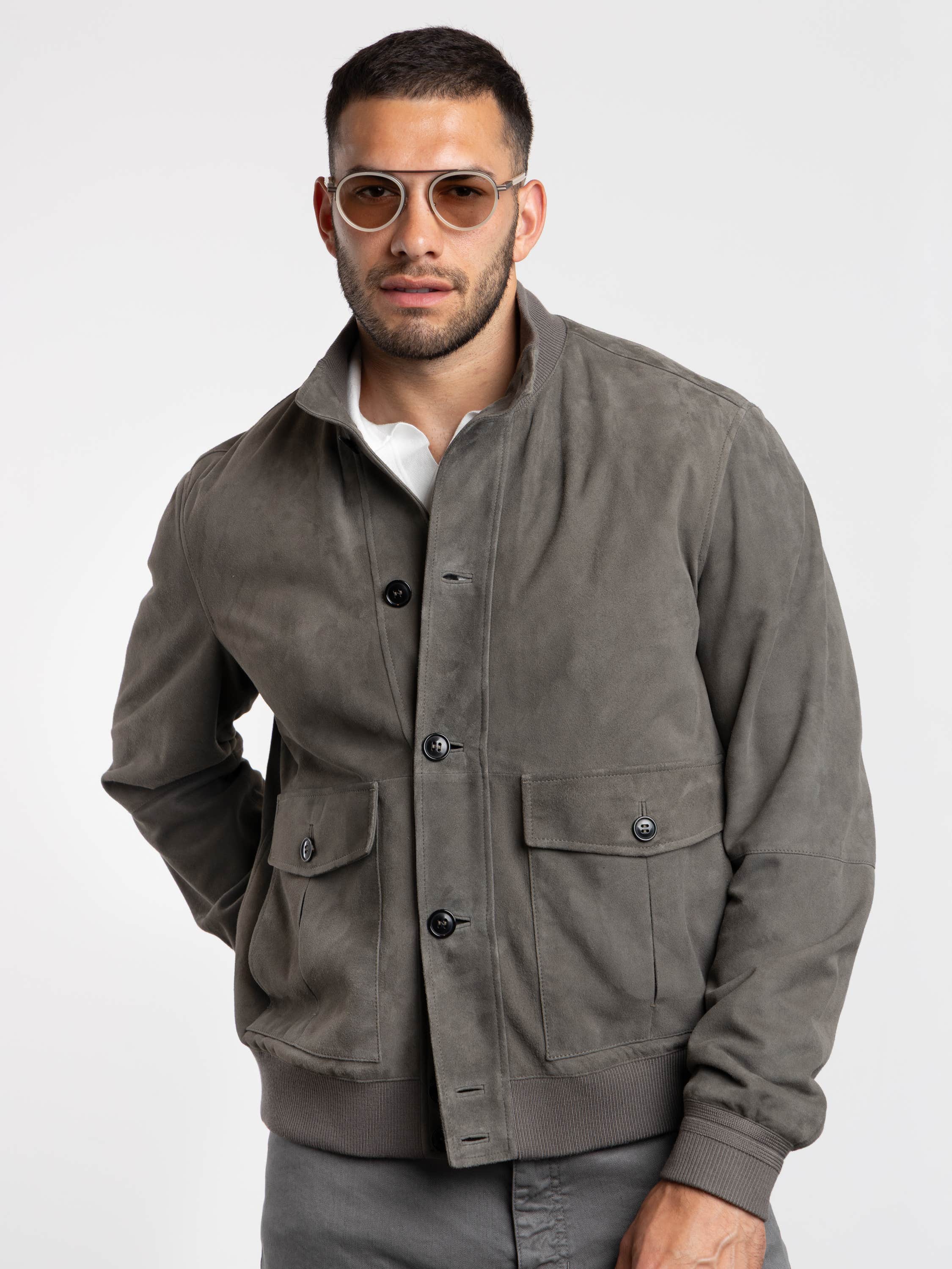 Grey Suede Blouson