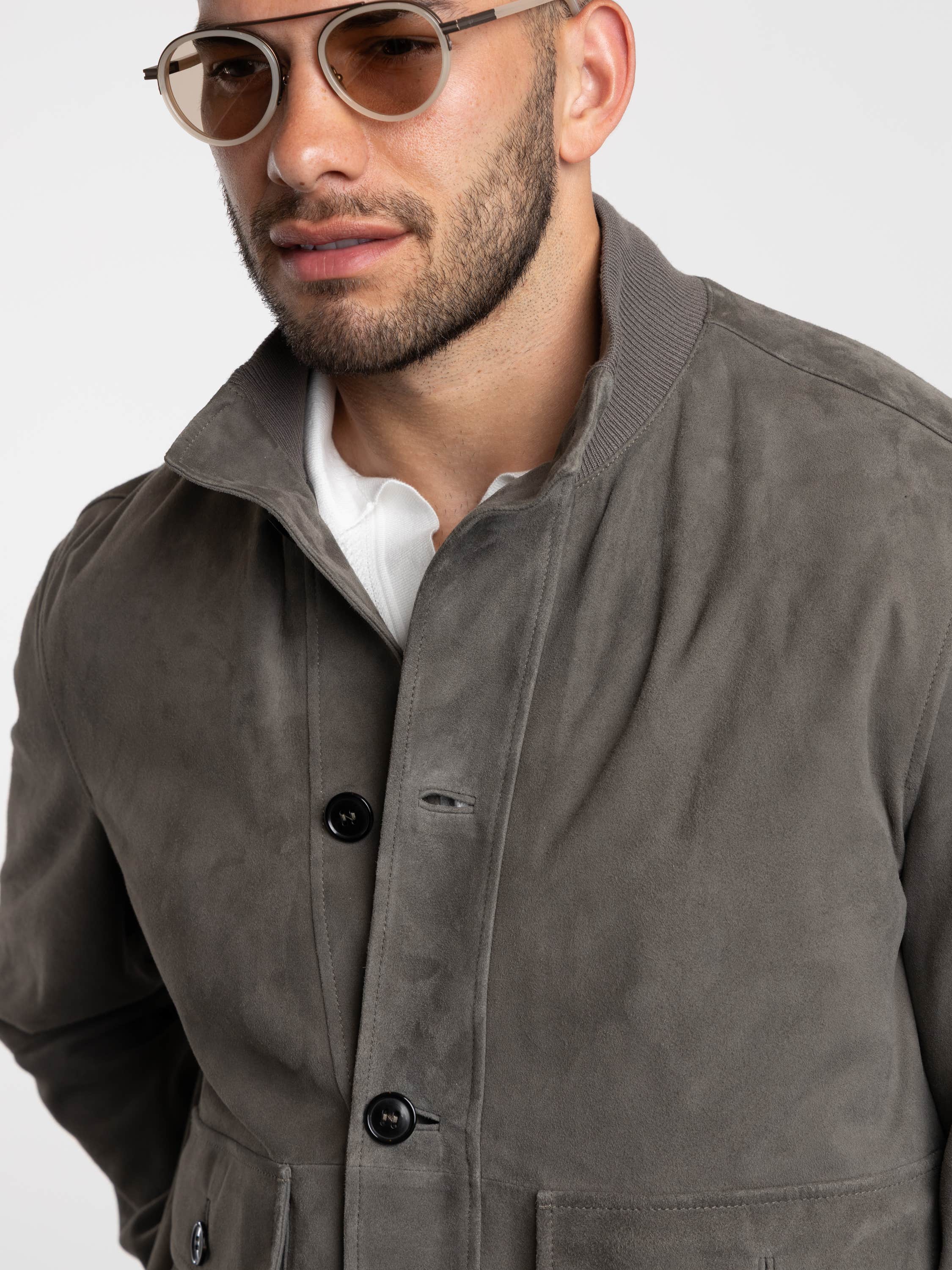 Grey Suede Blouson