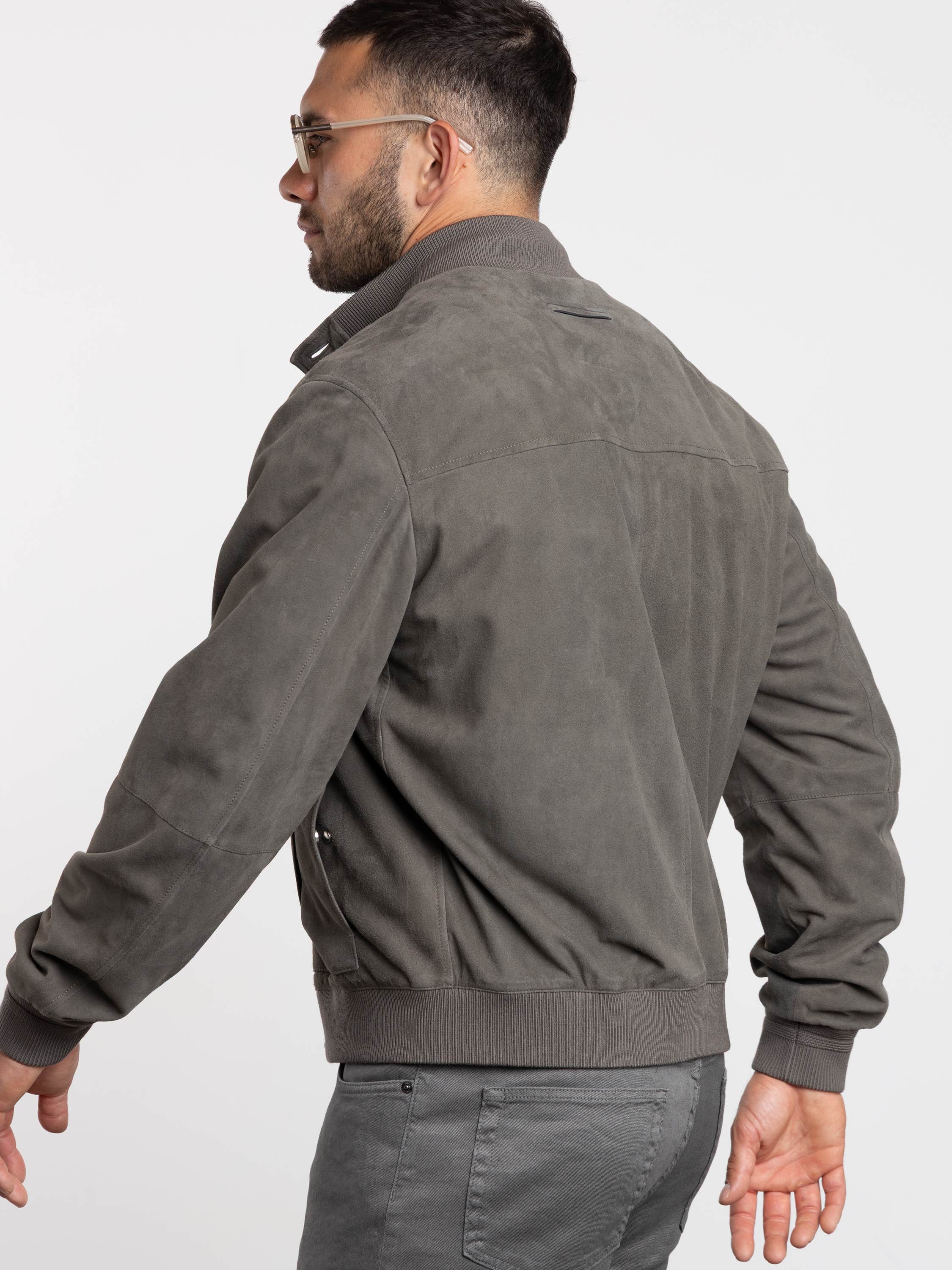 Grey Suede Blouson