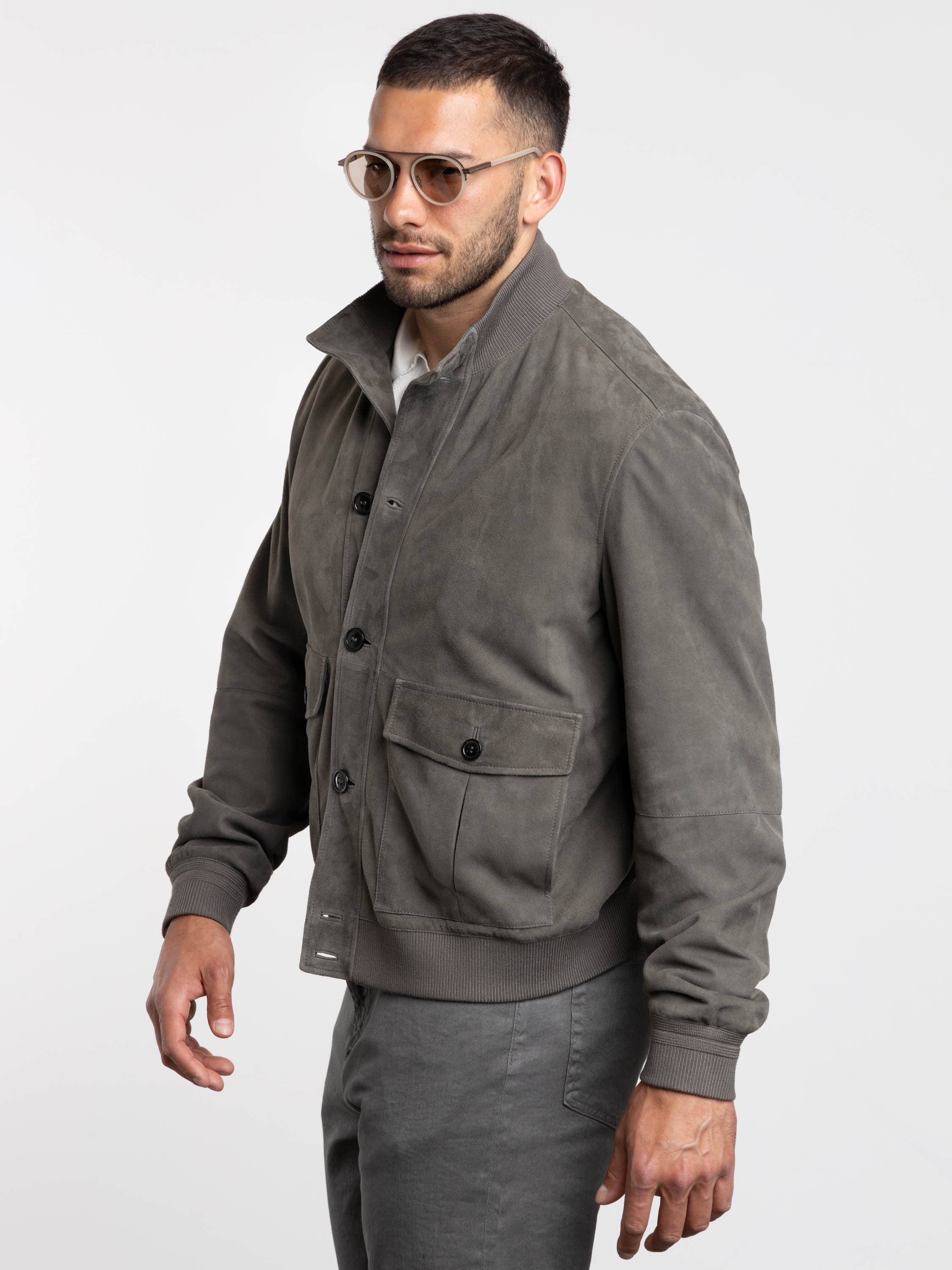 Grey Suede Blouson