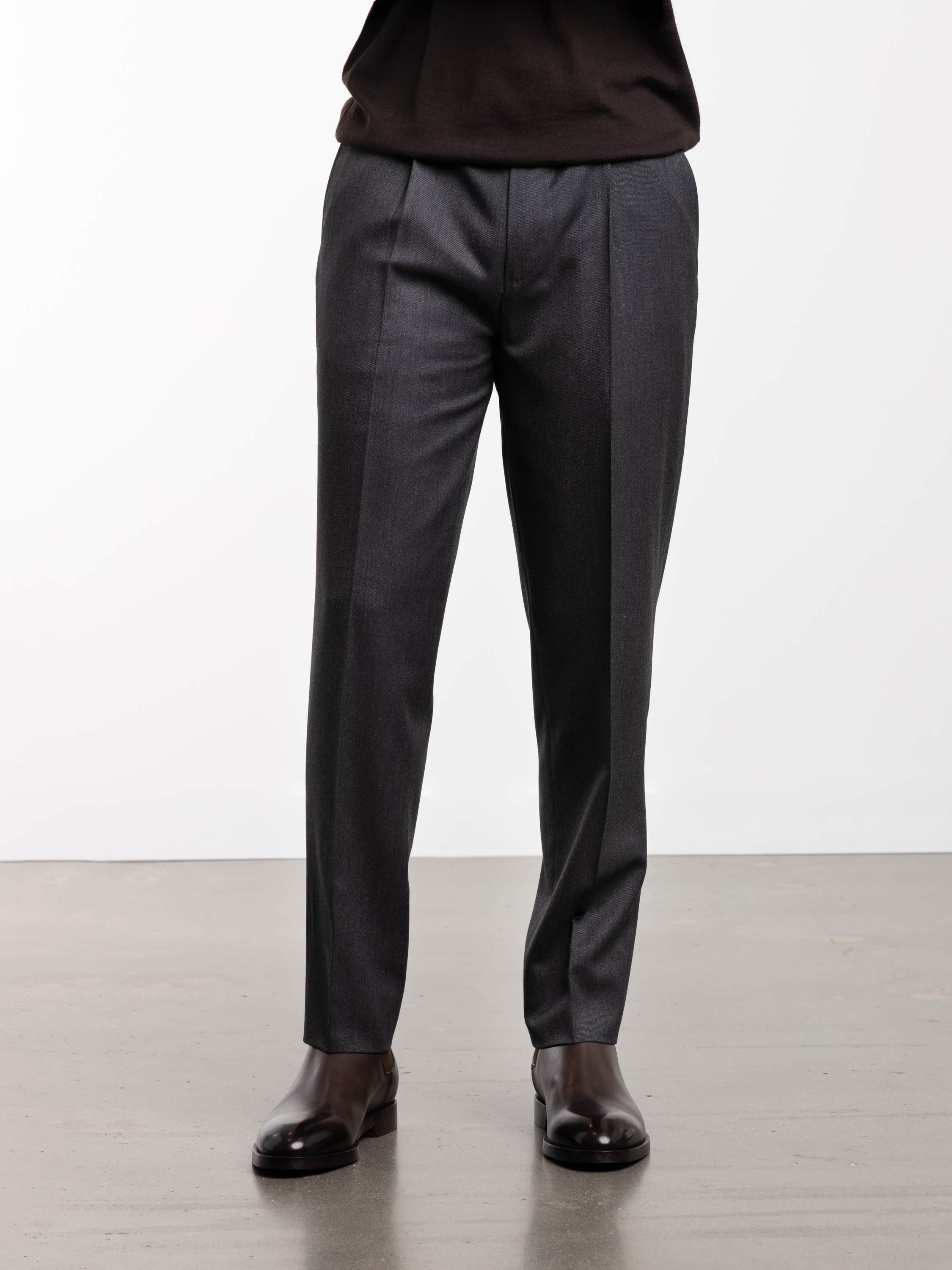 Grey Wool-Cashmere Dress Pant