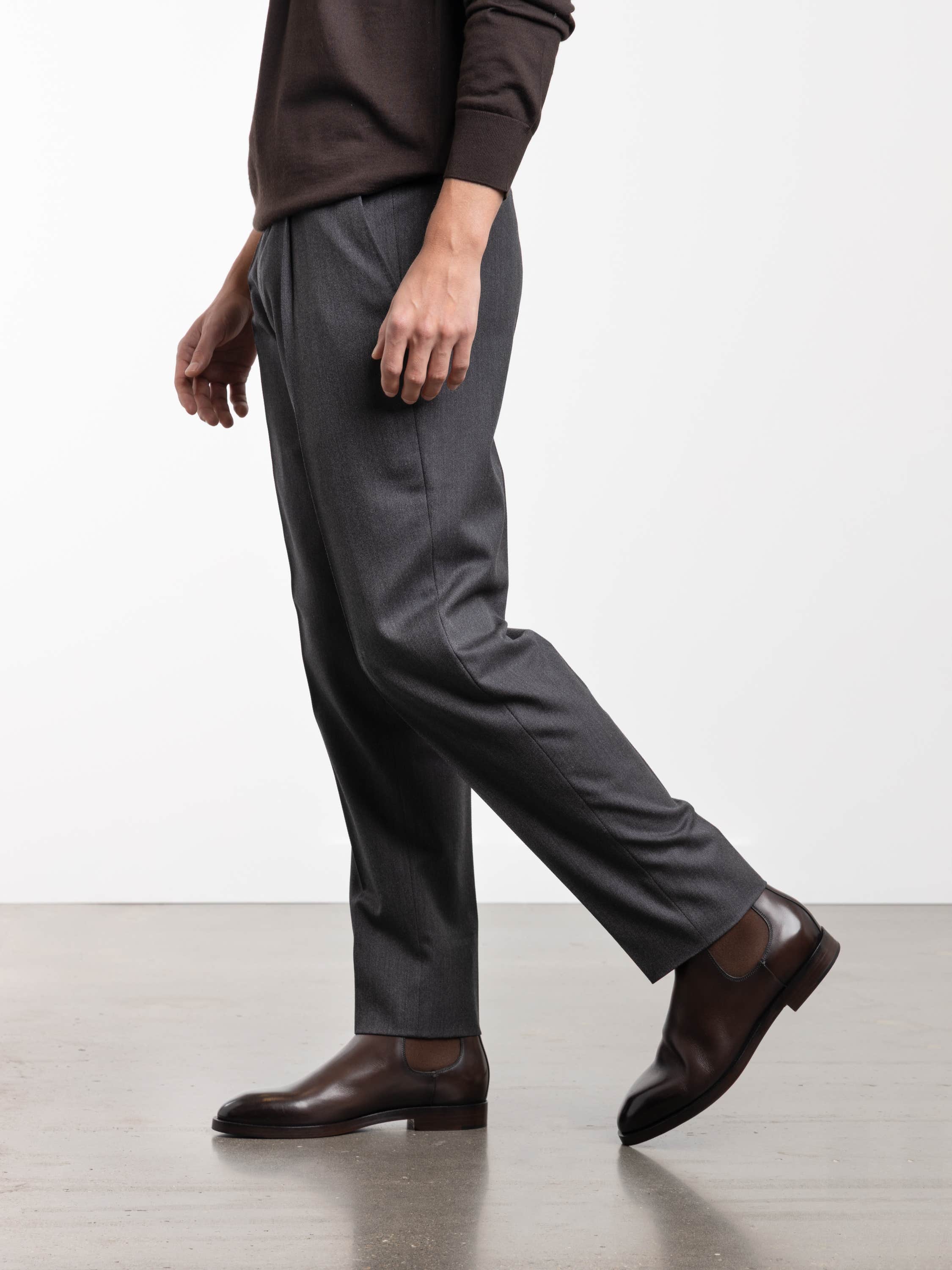Grey Wool-Cashmere Dress Pant