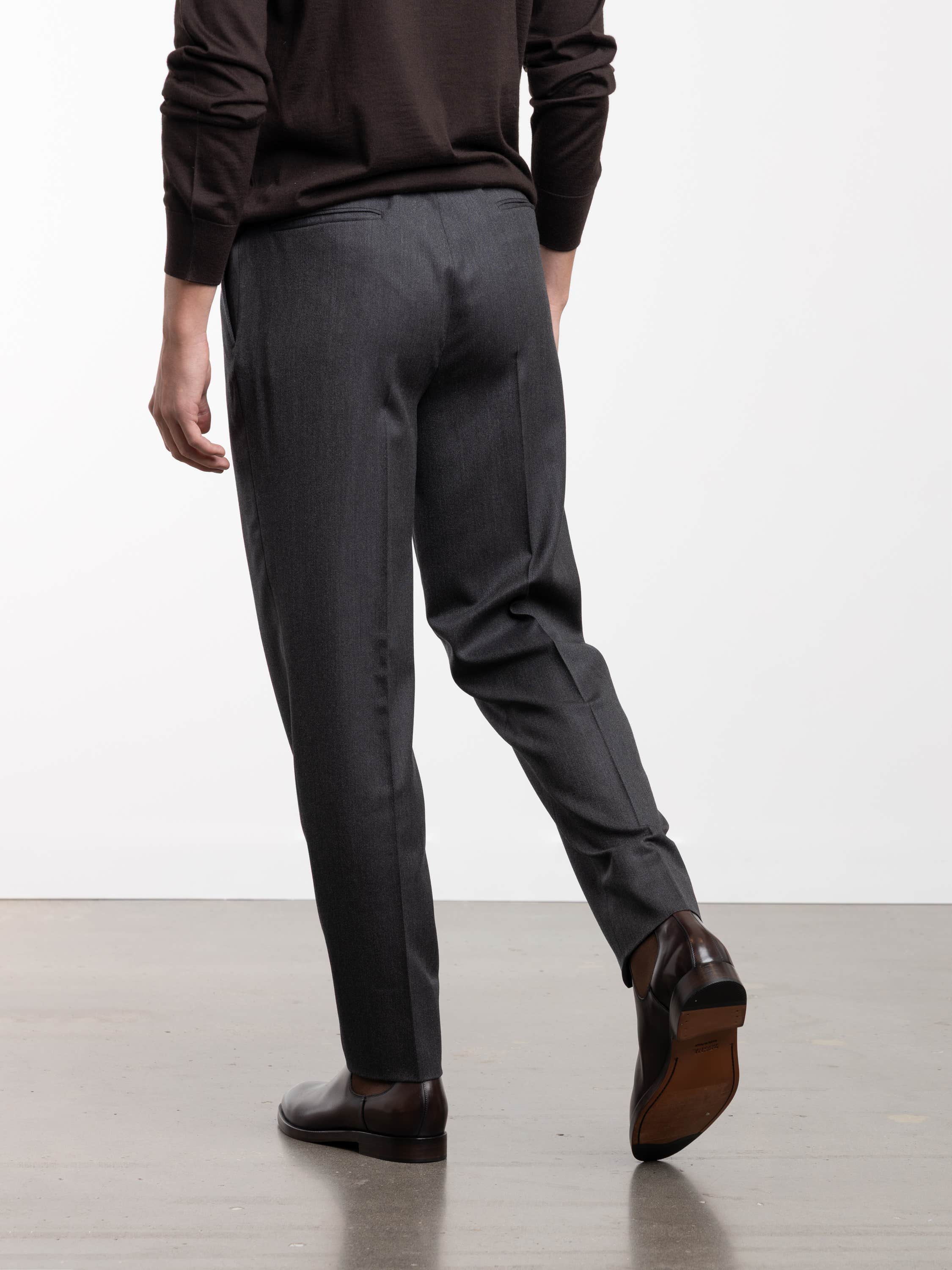Grey Wool-Cashmere Dress Pant