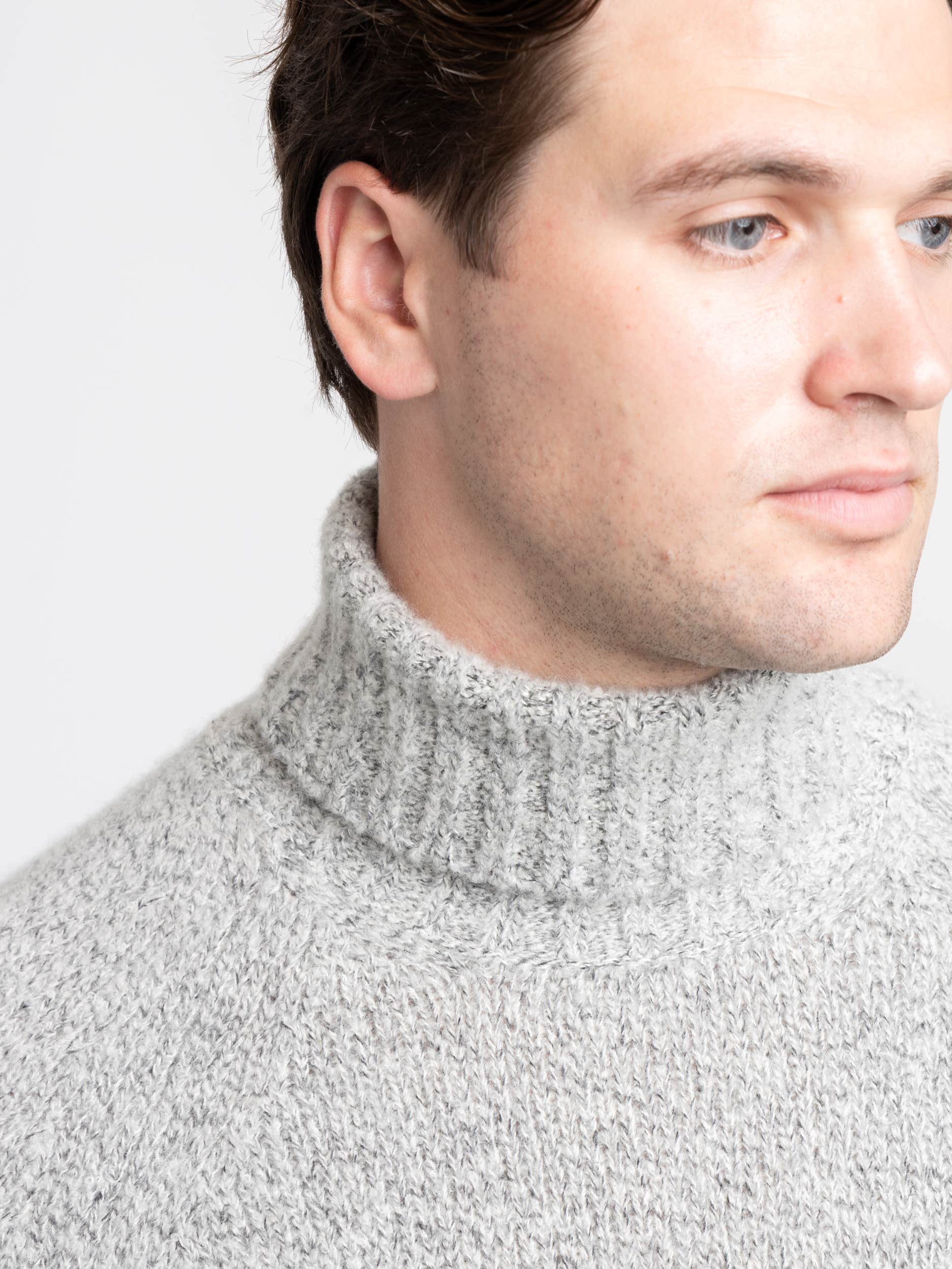 Turtleneck Cashmere Blend Sweater in Grey - Zegna