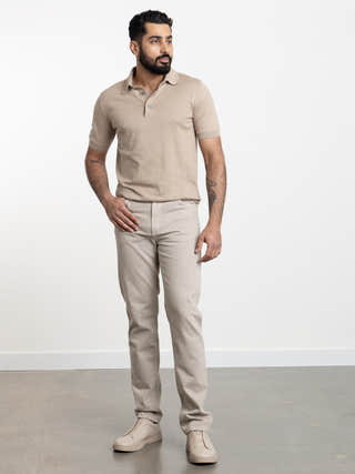 ZEGNA Light Taupe Premium Cotton Polo Shirt