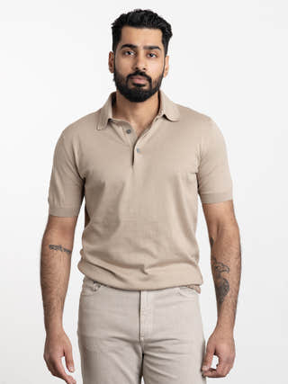 ZEGNA Light Taupe Premium Cotton Polo Shirt