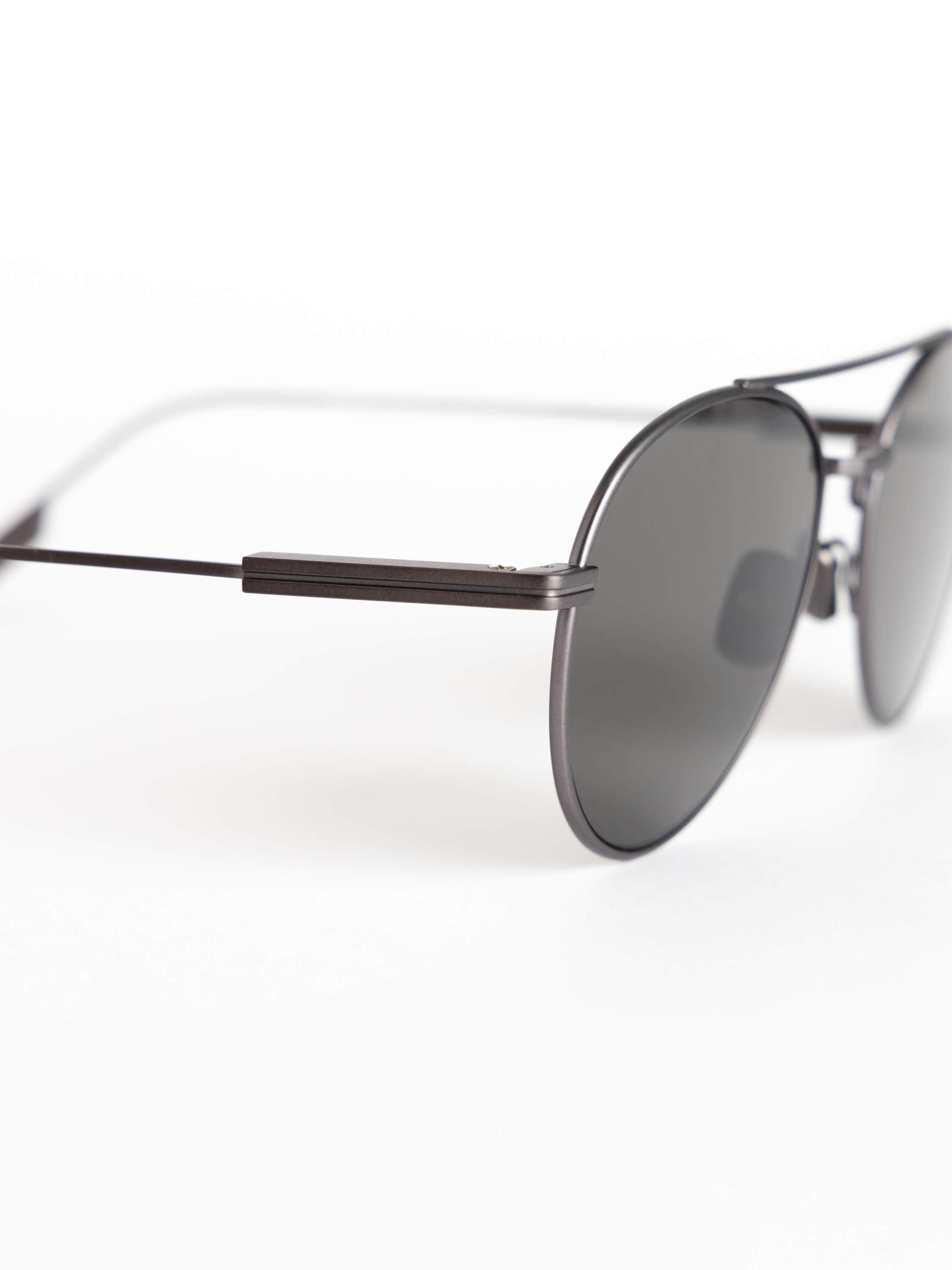 Matte Gunmetal Pilot Sunglasses