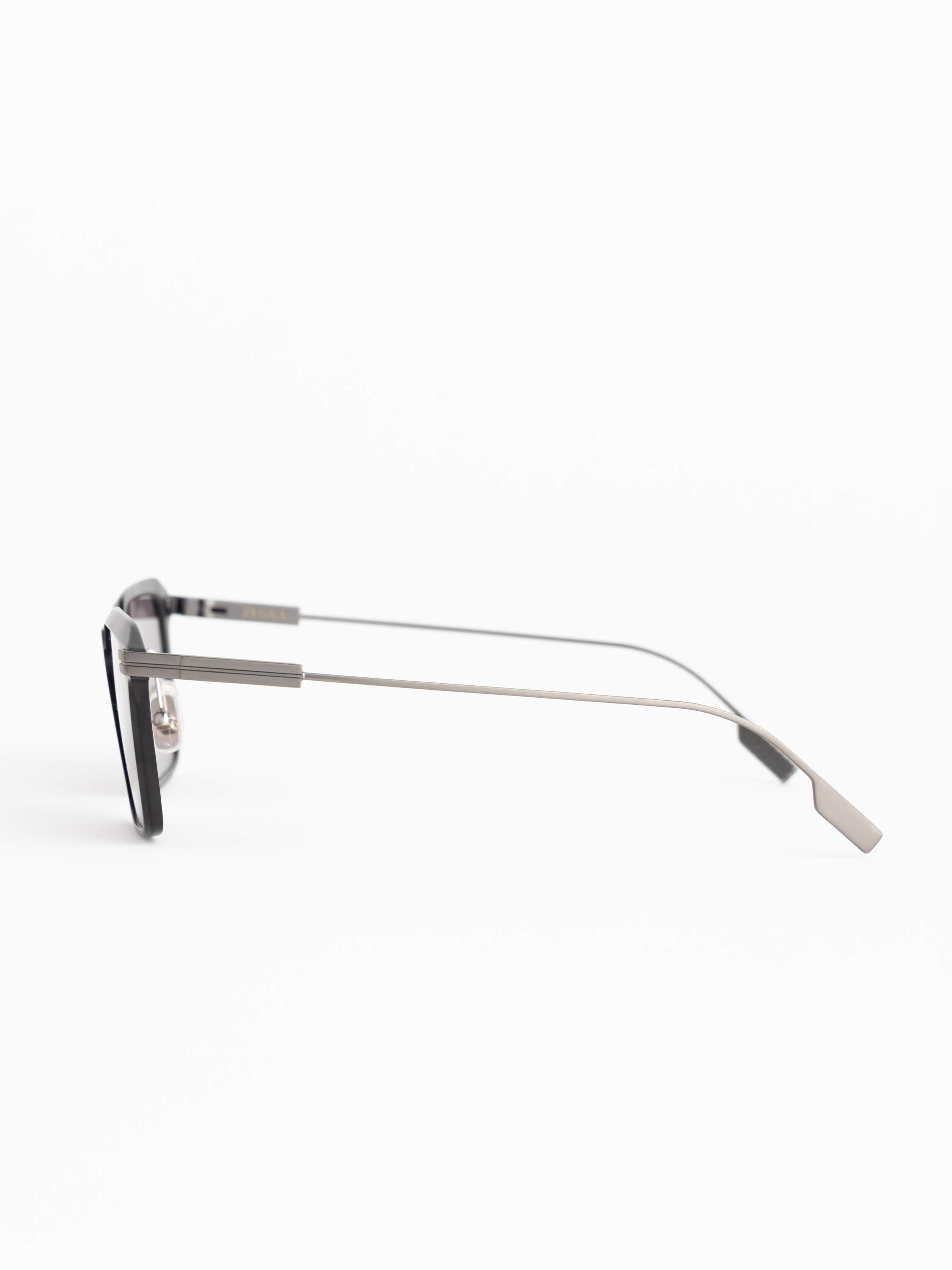 Matte Gunmetal Square Sunglasses