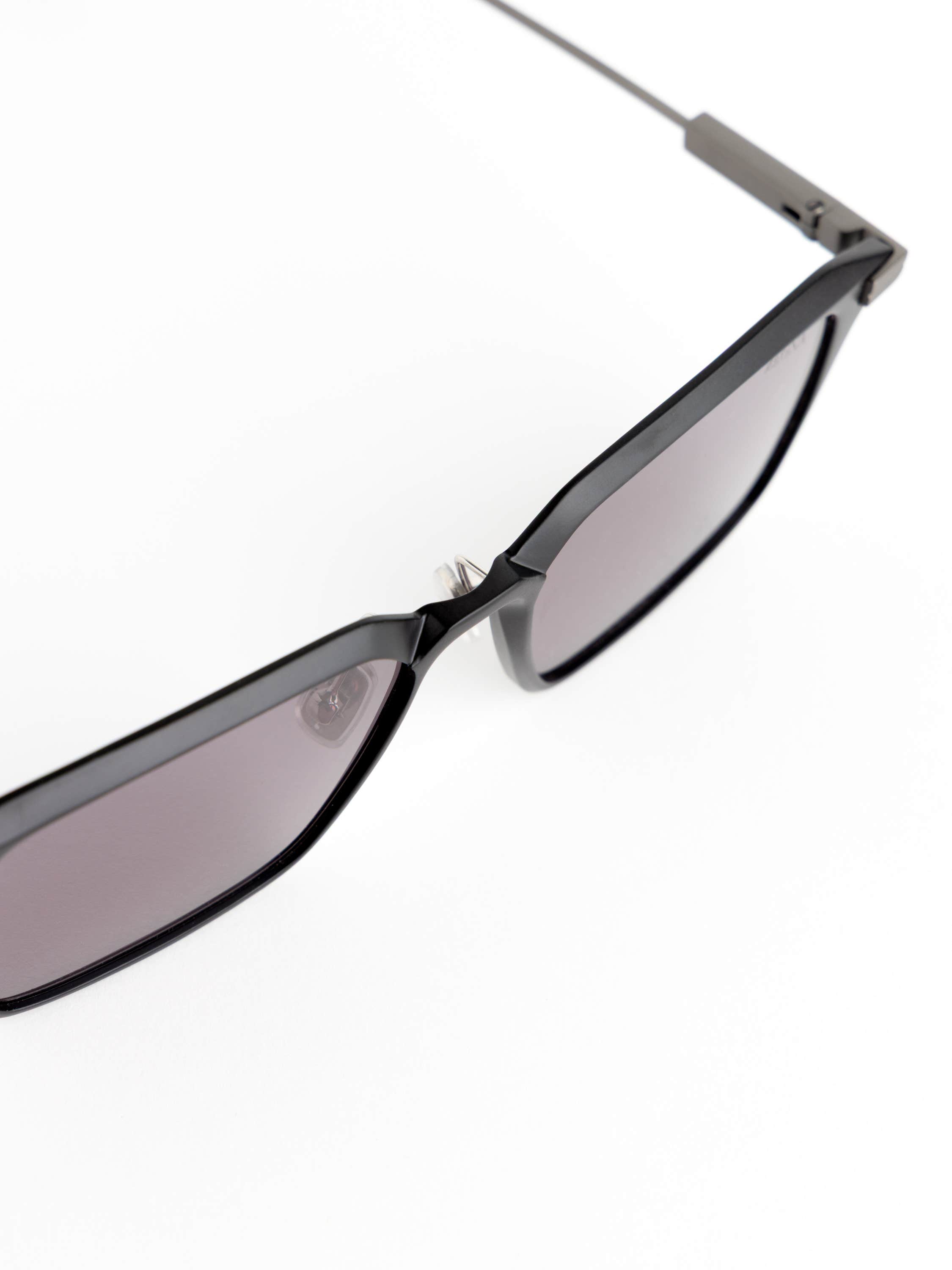 Matte Gunmetal Square Sunglasses