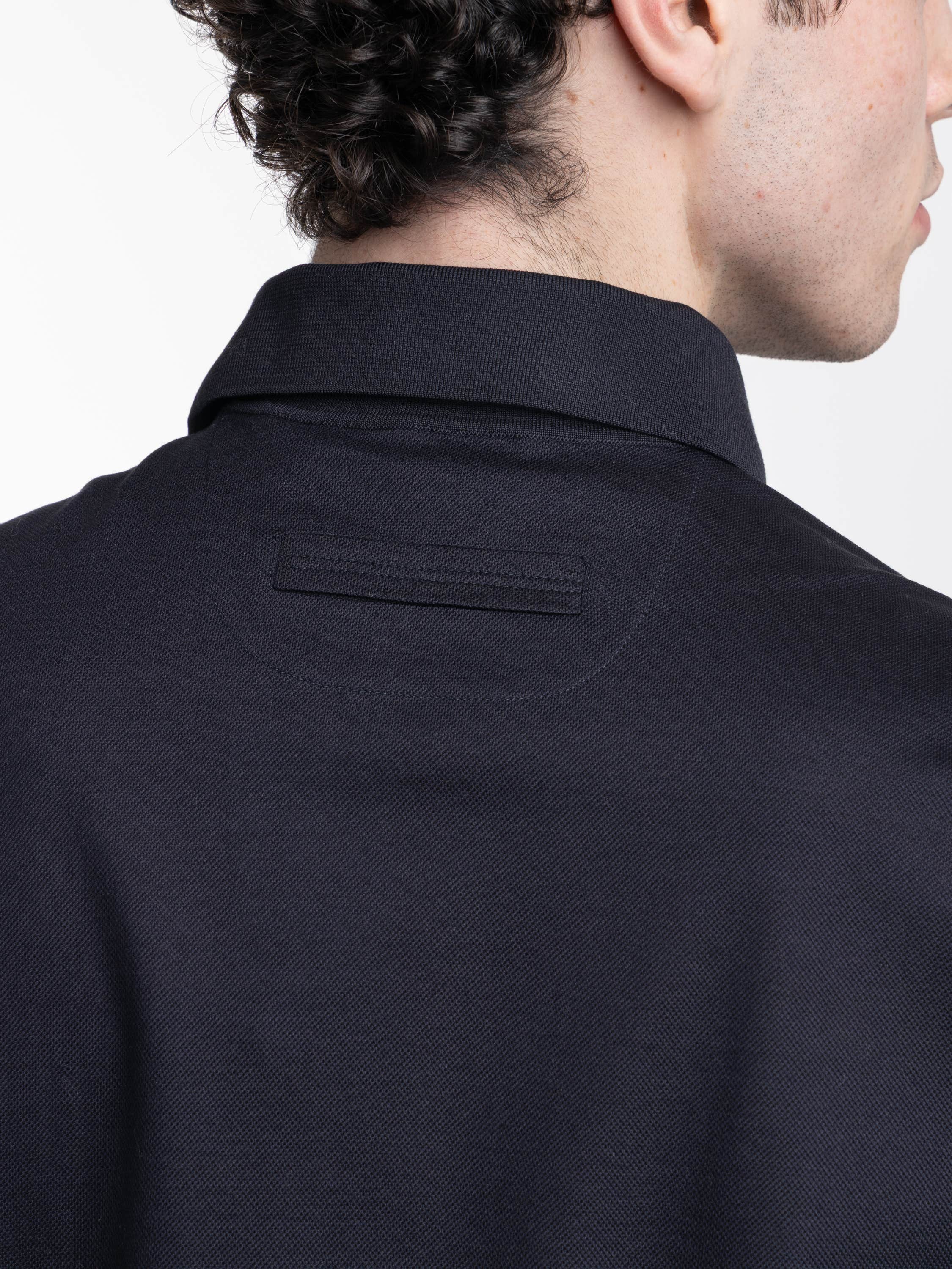 Navy Blue Cotton Polo Shirt