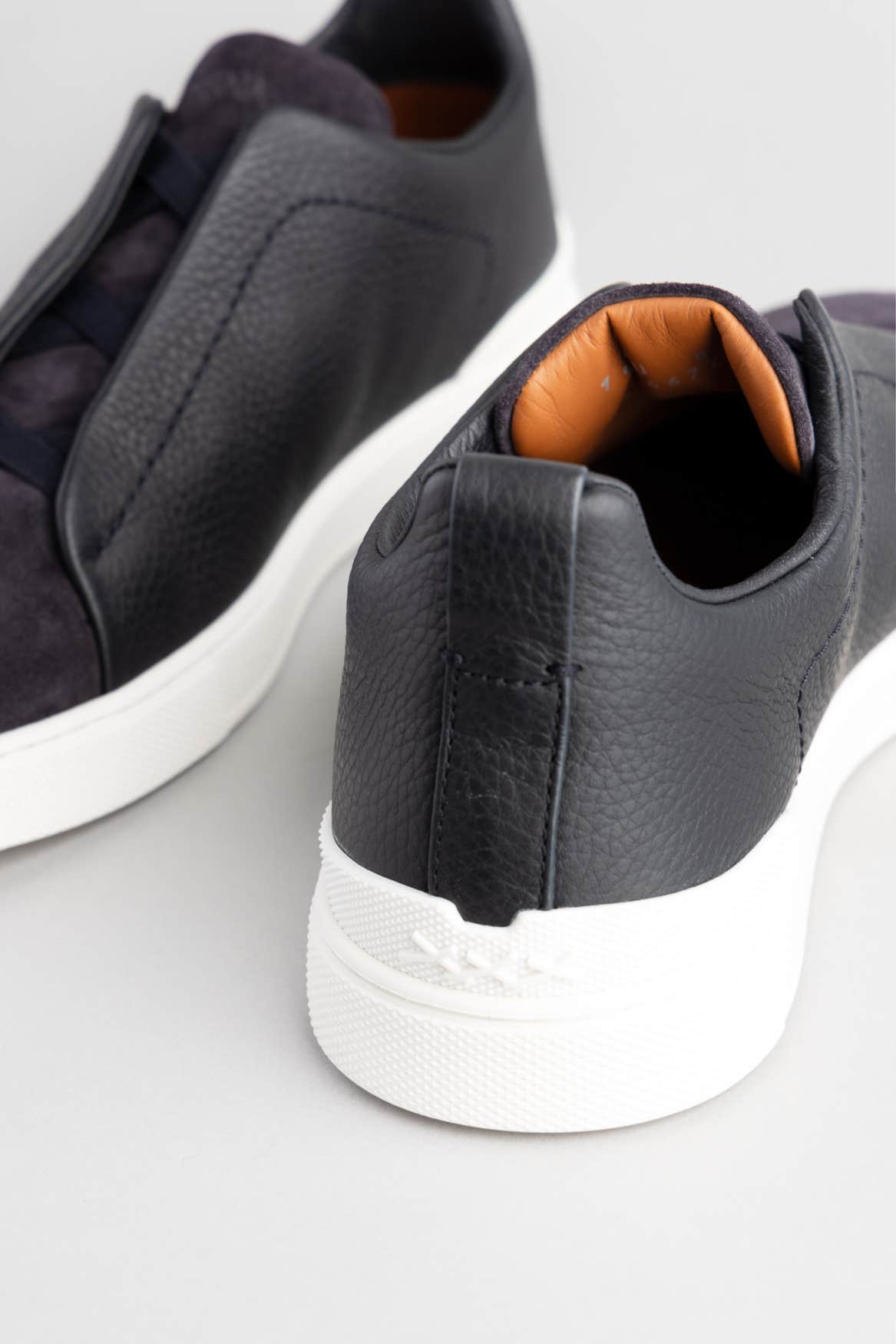 Navy Grained Leather/Suede Triple Stitch™ Sneakers