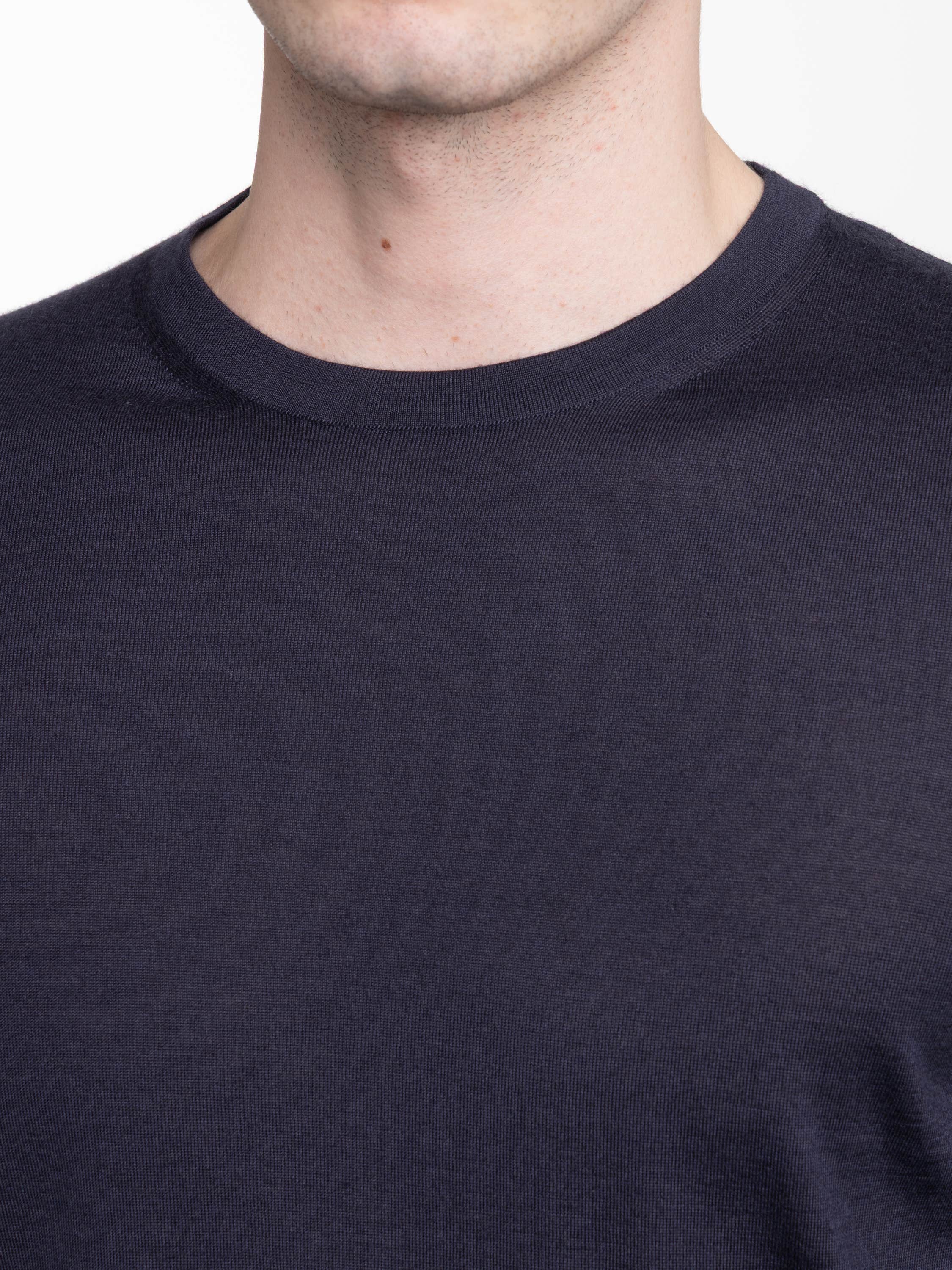 Navy Blue Mélange Cashseta Crewneck