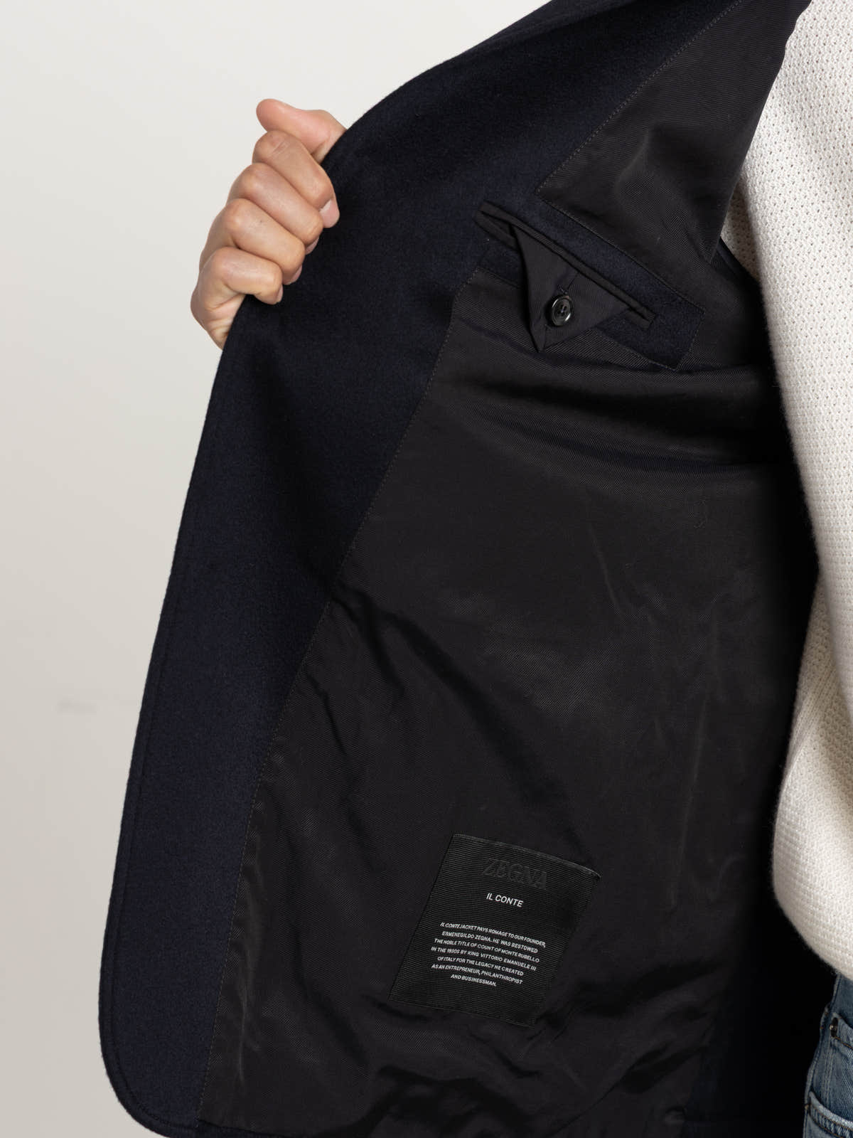 Navy Blue Oasi Cashmere Il Conte Jacket