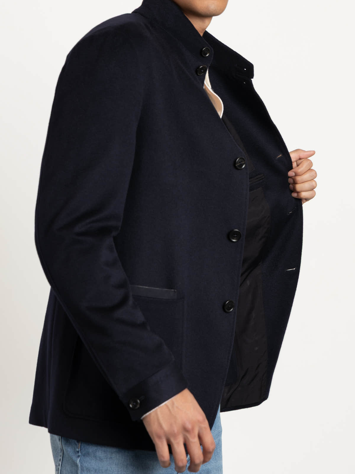 Navy Blue Oasi Cashmere Il Conte Jacket
