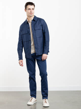 Utility Blue Oasi Lino Overshirt – The Helm Clothing