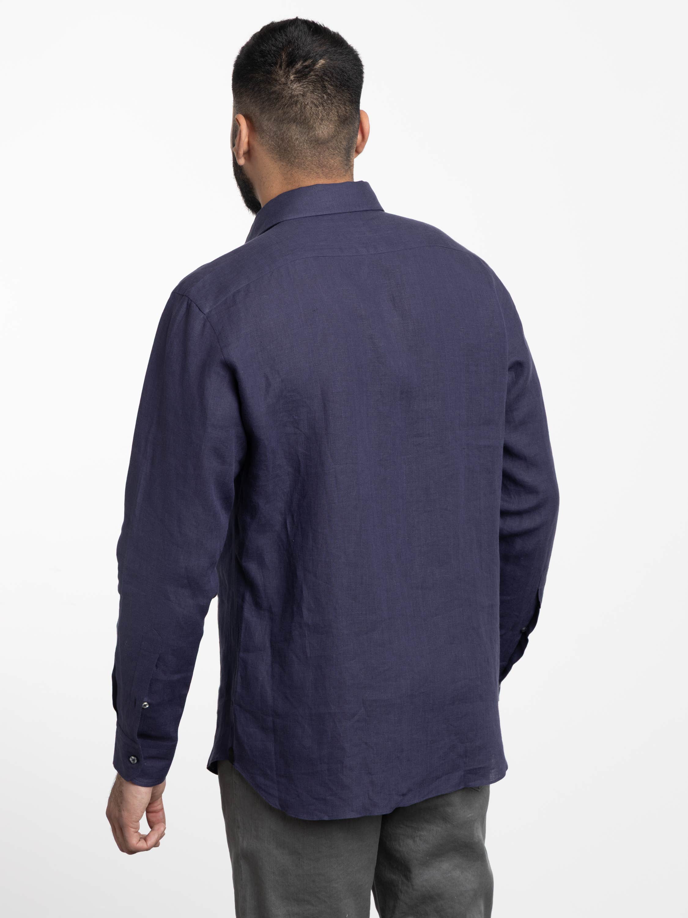 Navy Oasi Lino Shirt