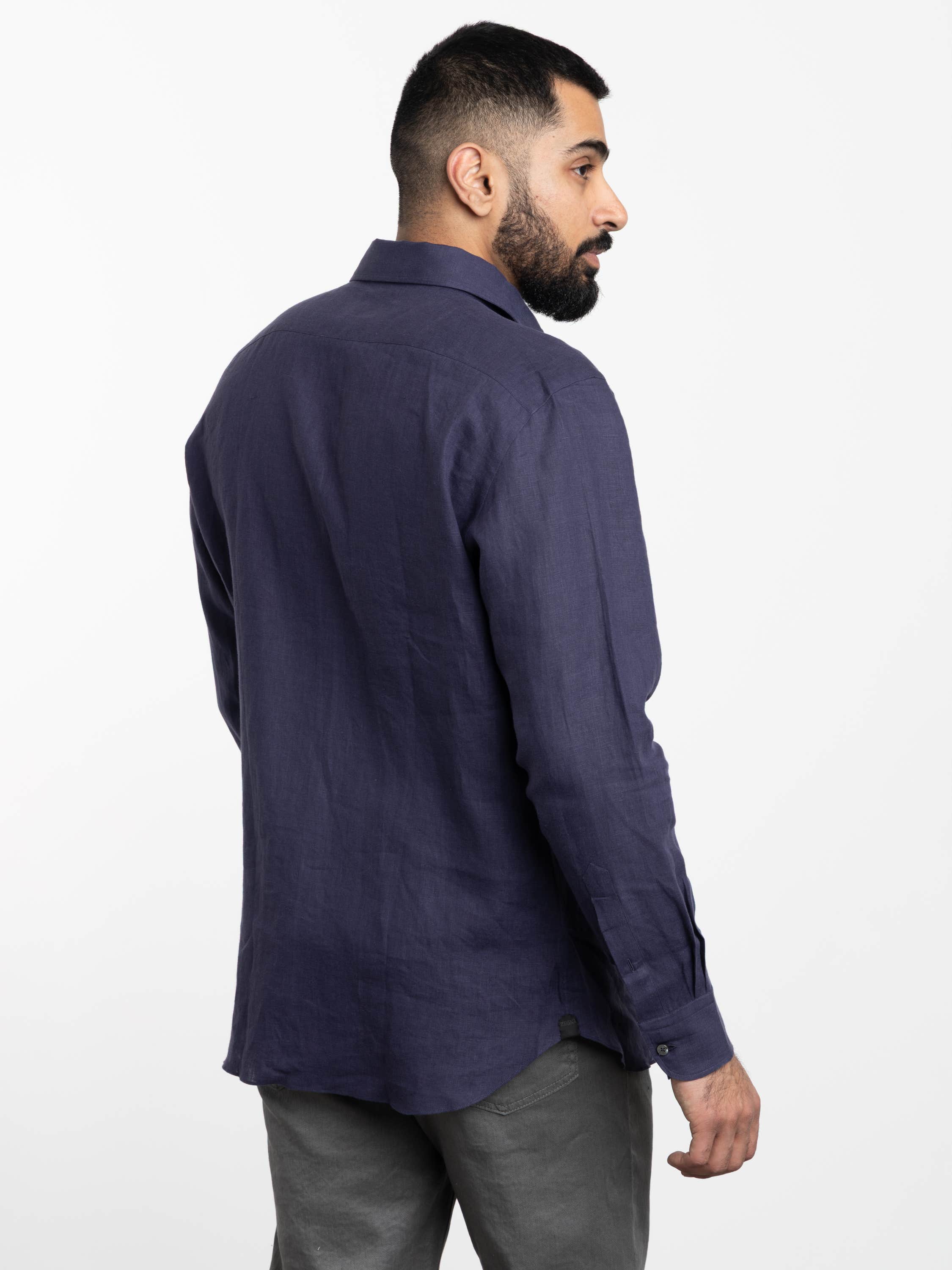 Navy Oasi Lino Shirt