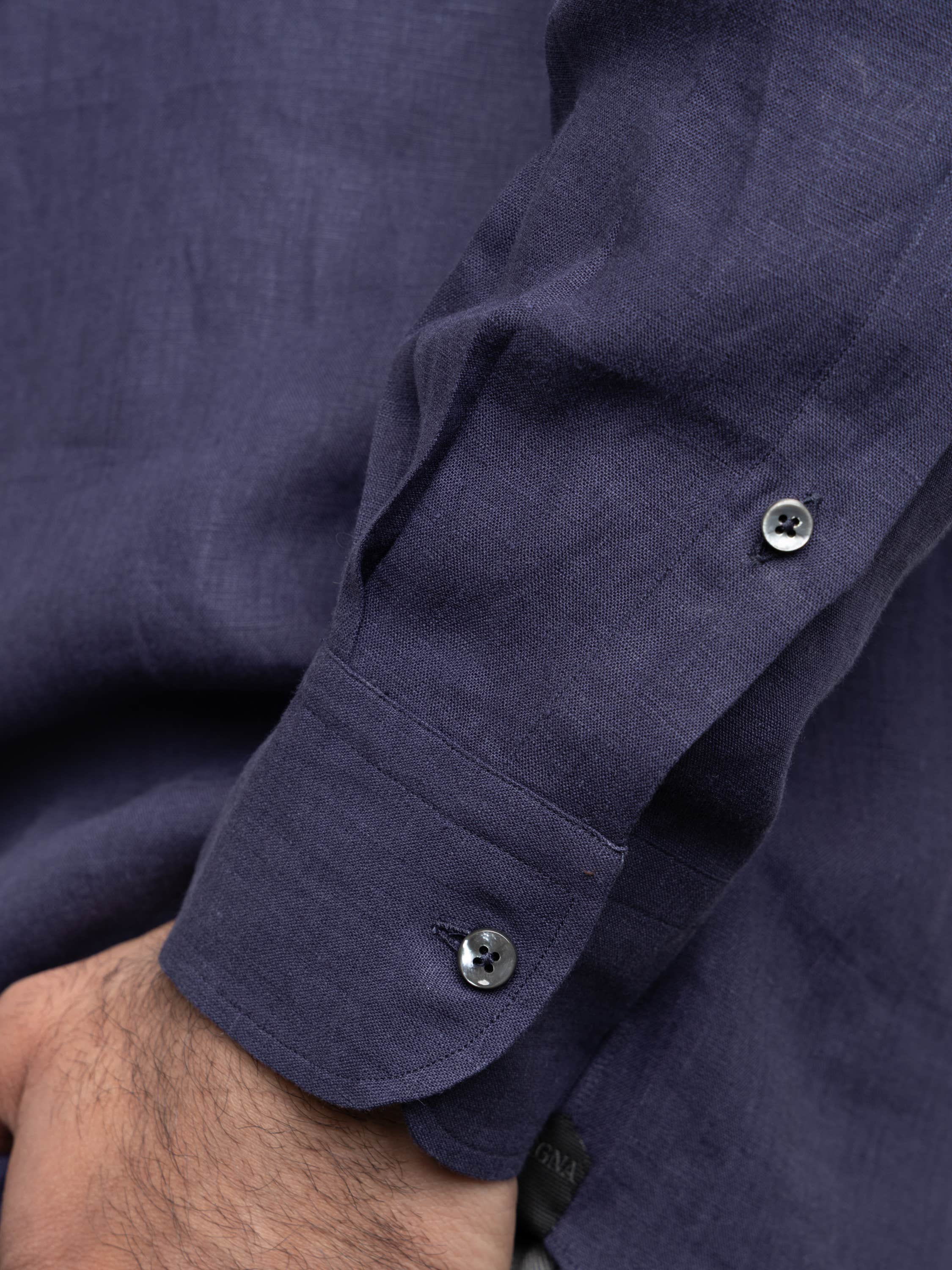 Navy Oasi Lino Shirt