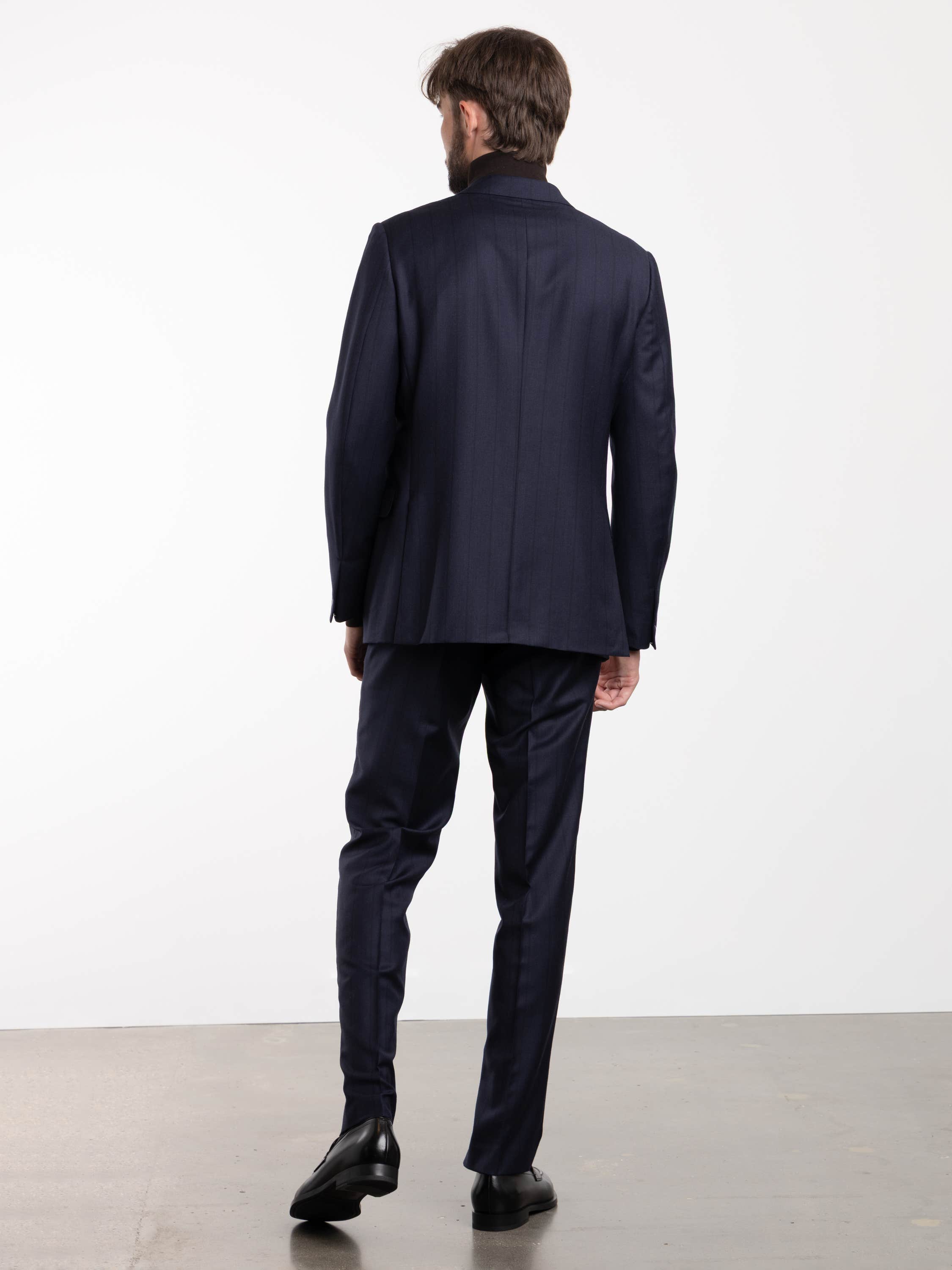 Navy Pin Stripe Wool Suit