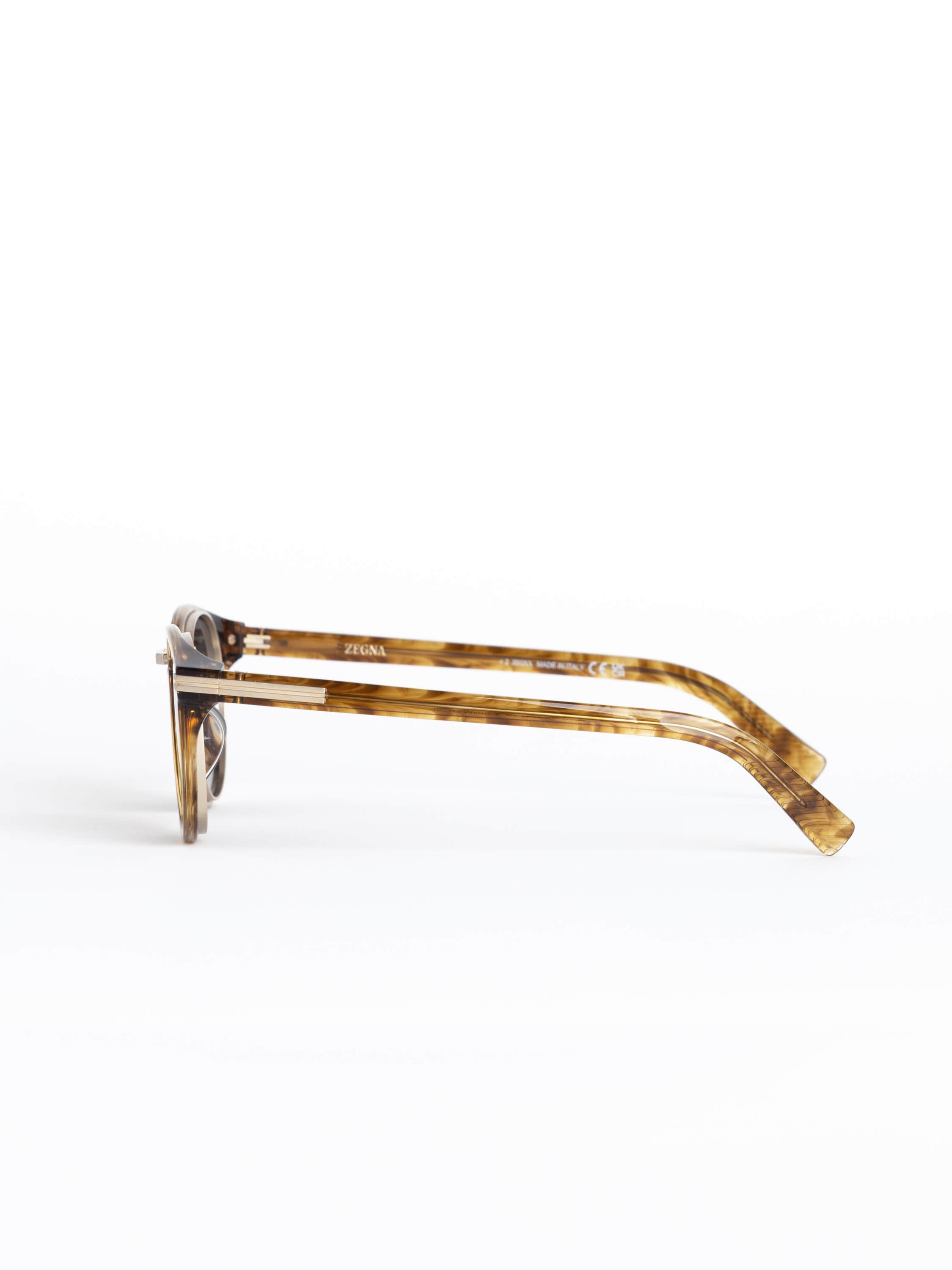 Transparent Light Brown Acetate and Titanium Sunglasses