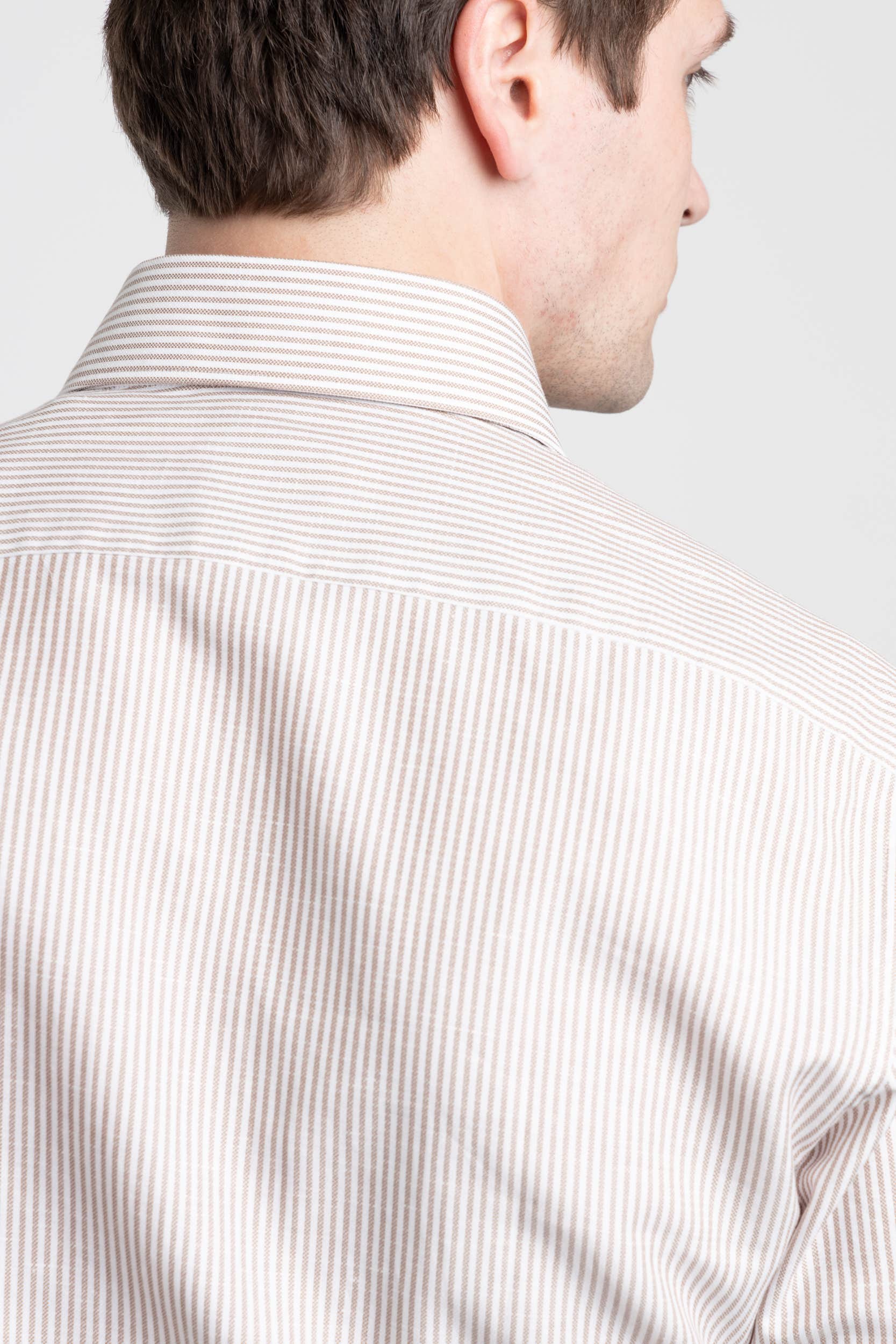 White and Grey Trecapi Striped Shirt