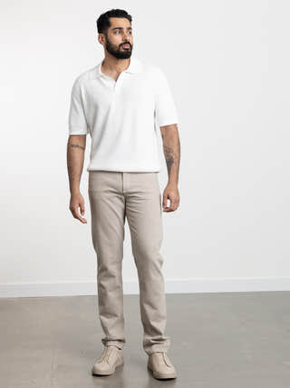 ZEGNA White Knit Premium Cotton Polo Shirt