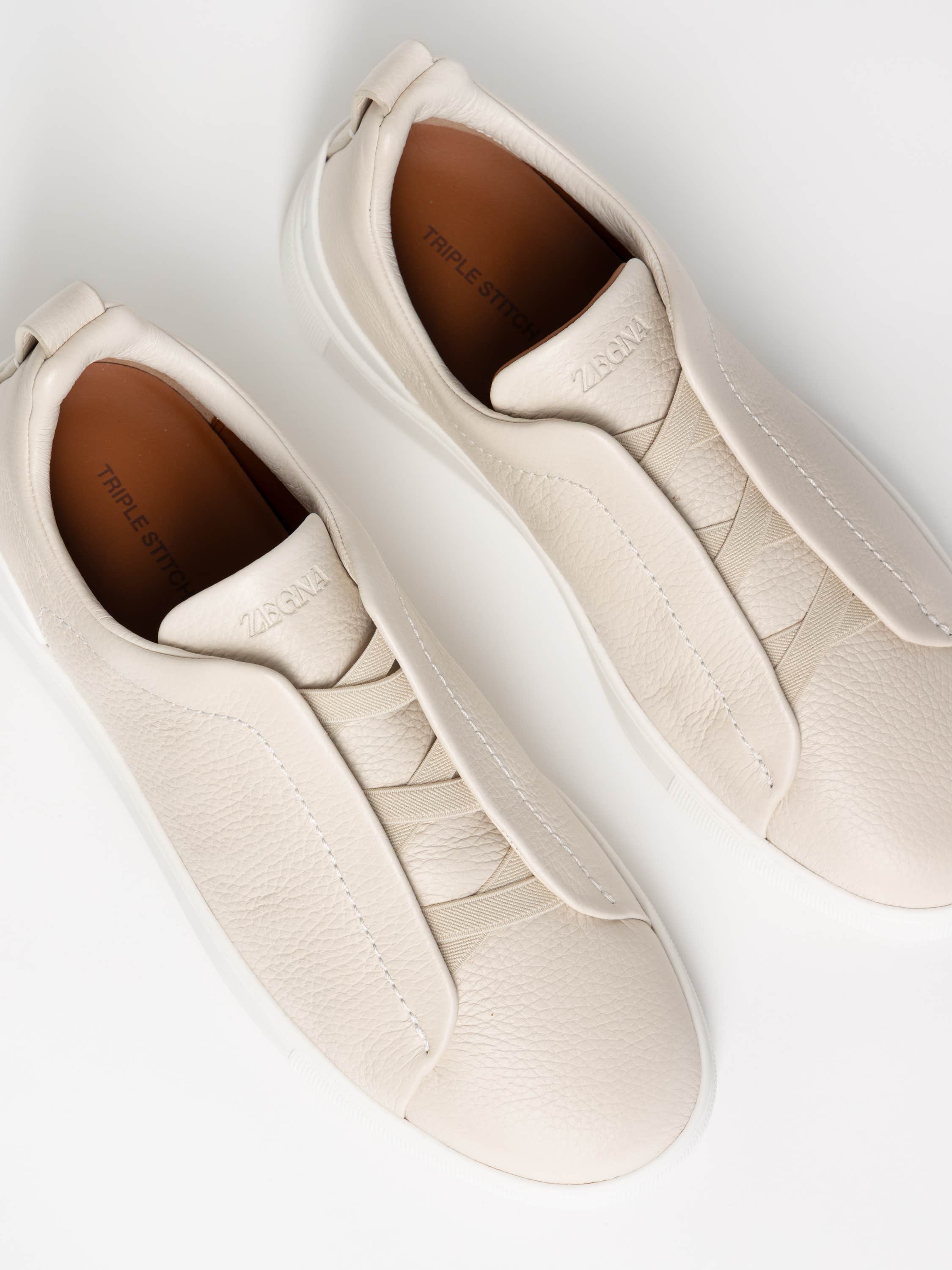 White Deerskin Triple Stitch™ Sneakers