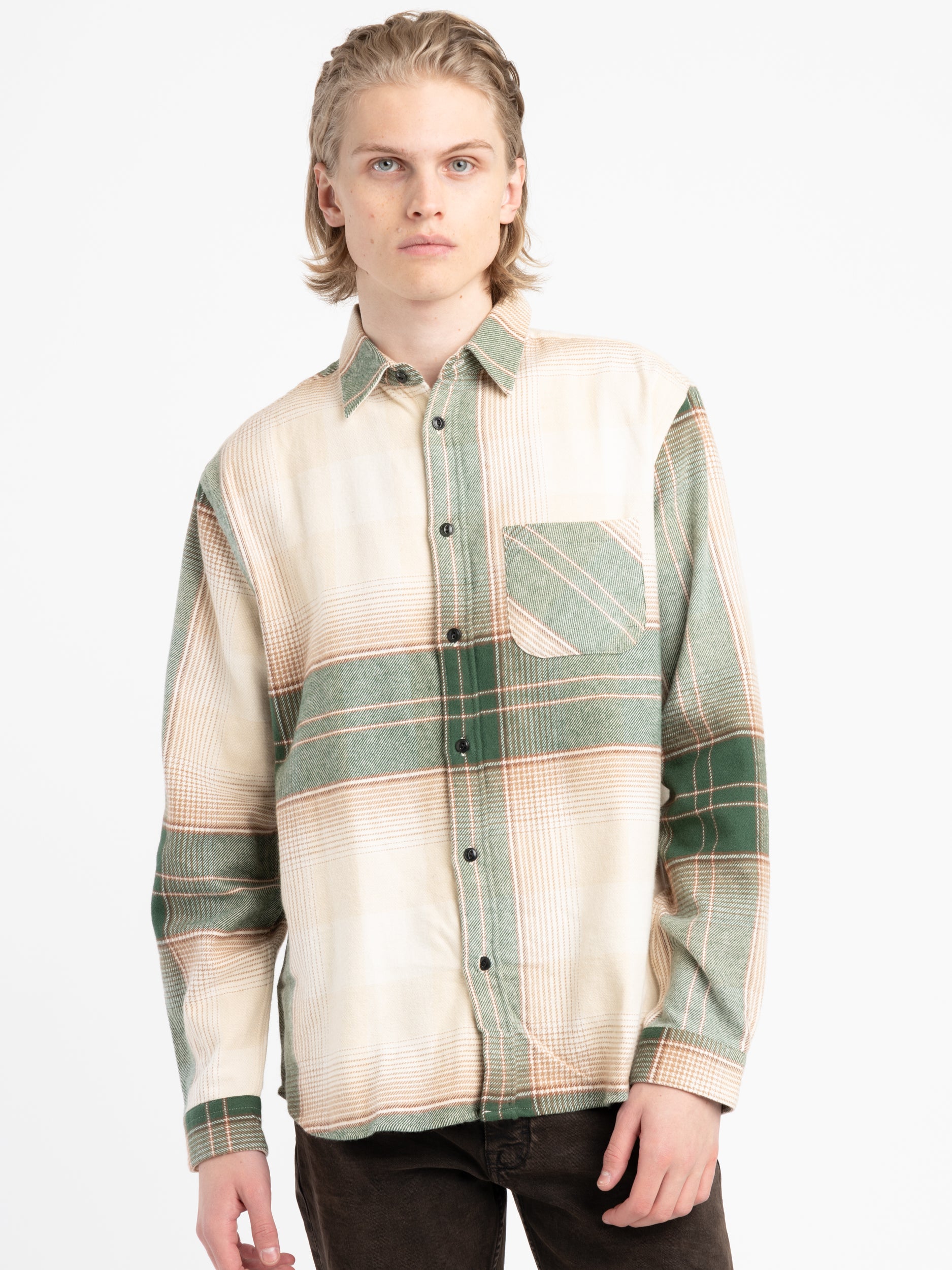 Green/Ecru Sequoia Plaid Flannel Shirt – The Helm Clothing