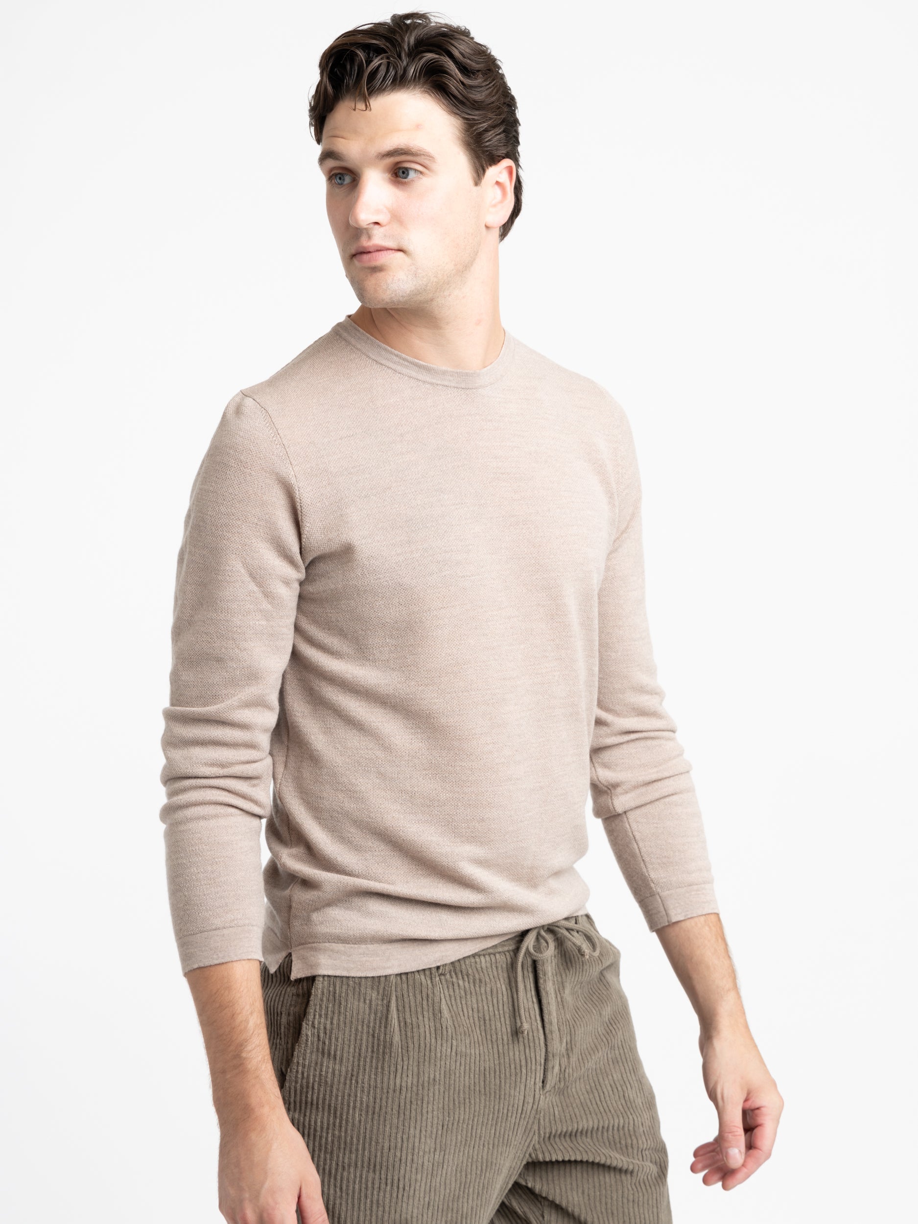 Beige Merino Crewneck – The Helm Clothing