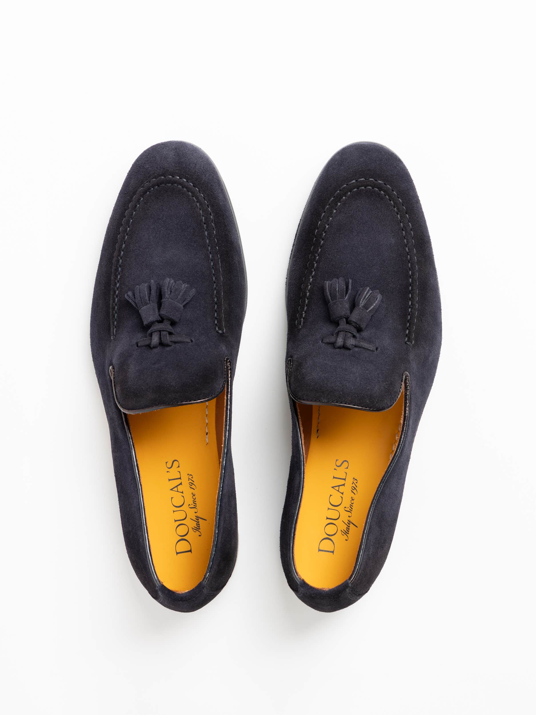 Navy Suede Loafer with Tassels