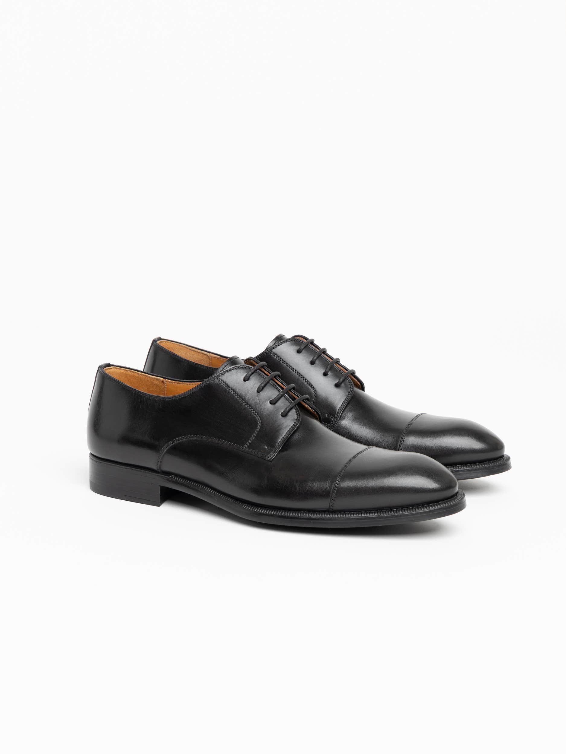 Black Leather Harlan Derby Shoes
