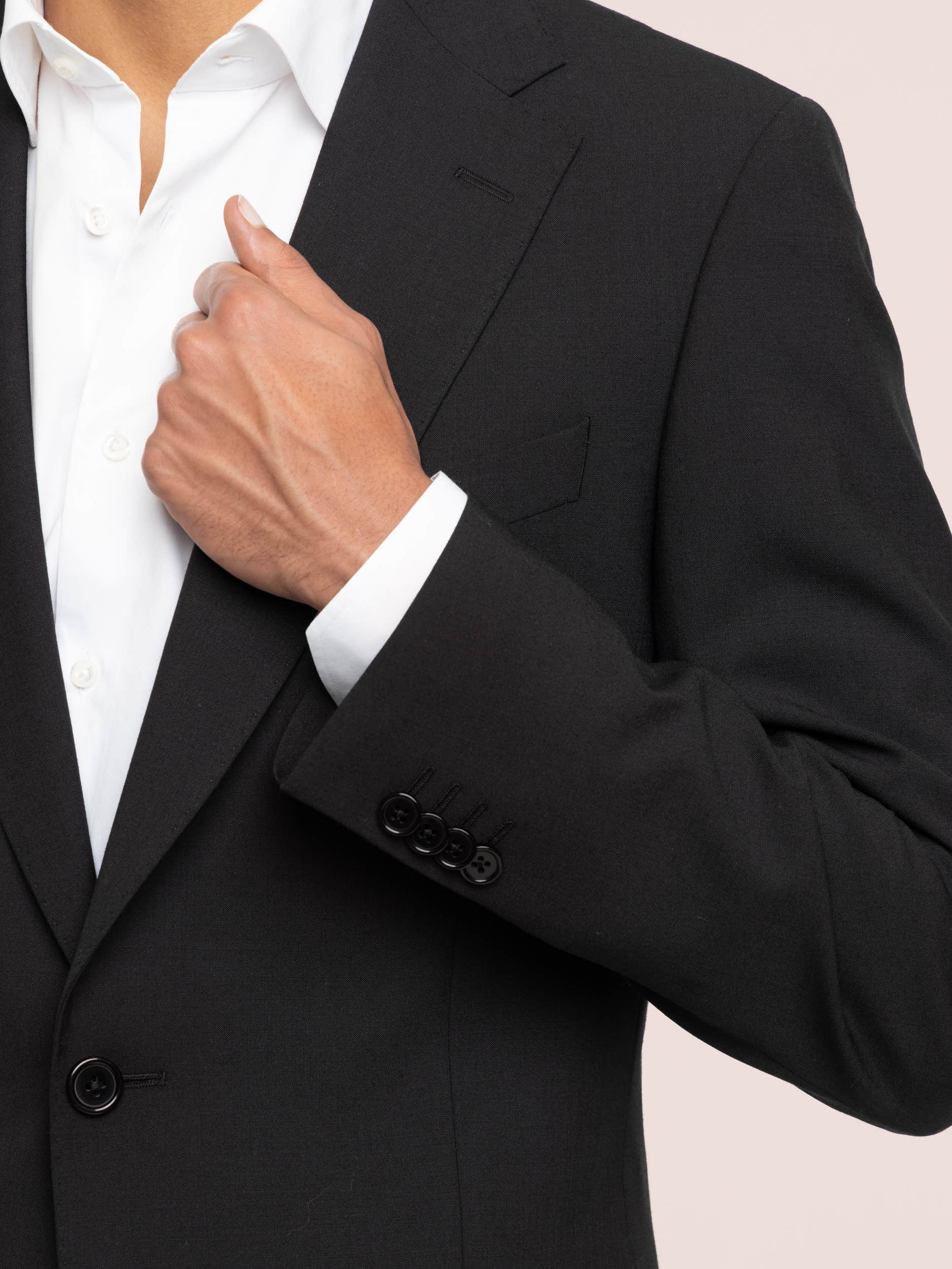 Black Wool-Blend Suit