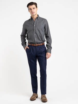 Luigi Bianchi Navy Wool Dress Pants