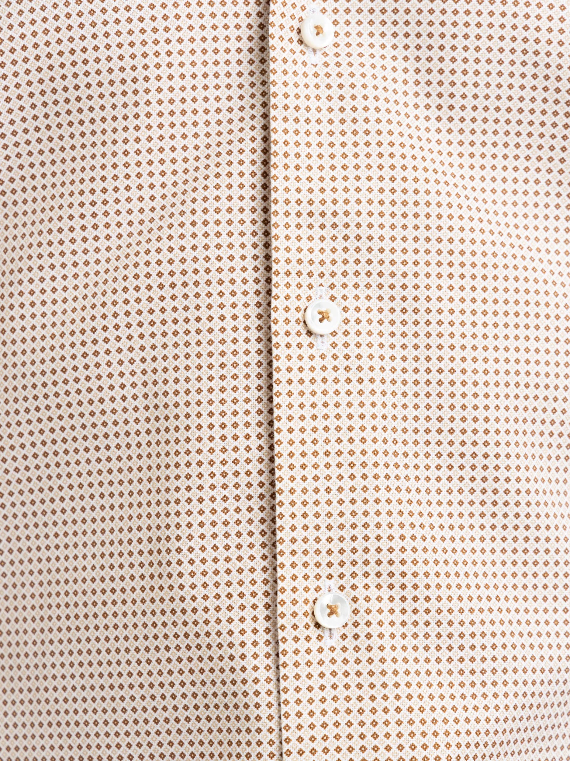 Brown Micro Patterned Twill Shirt
