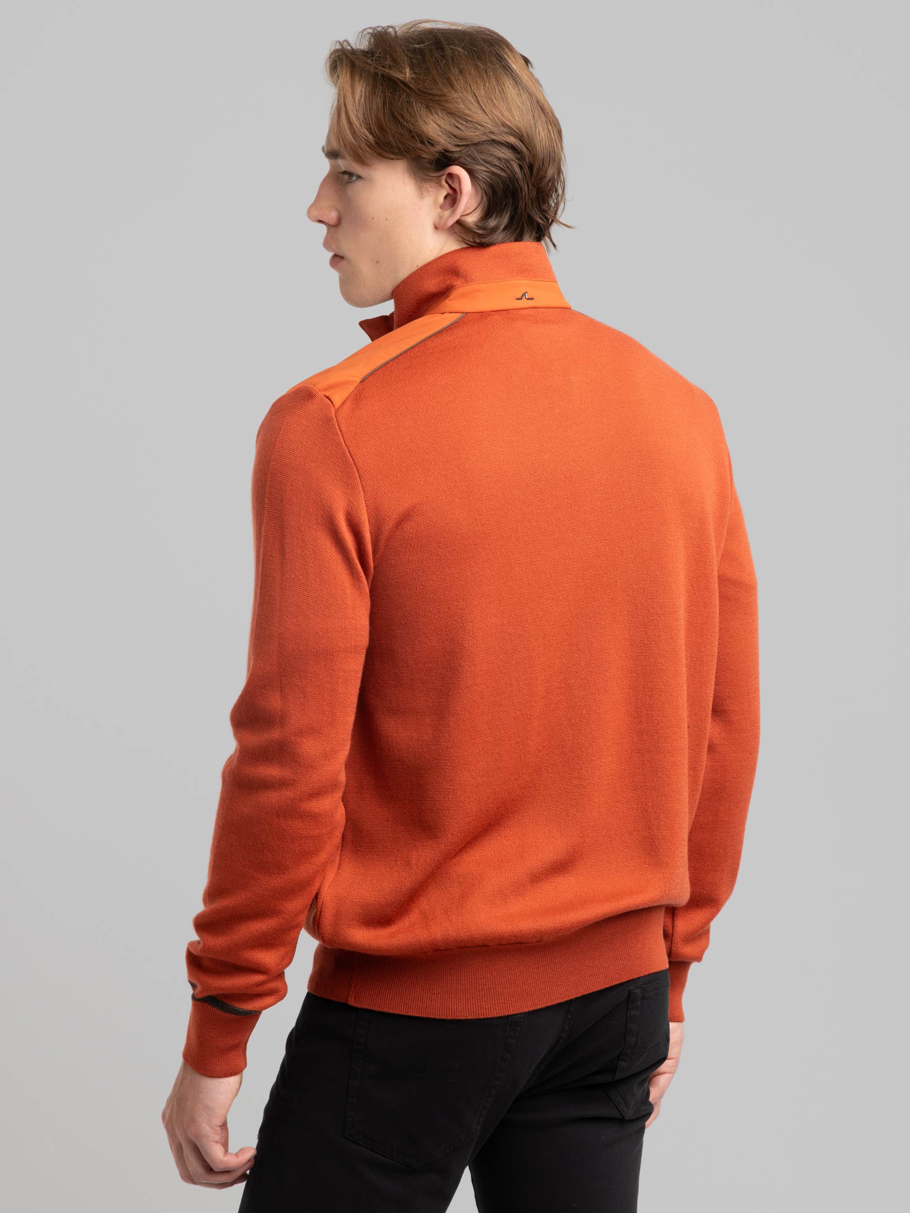 Orange Quarter Zip Knit