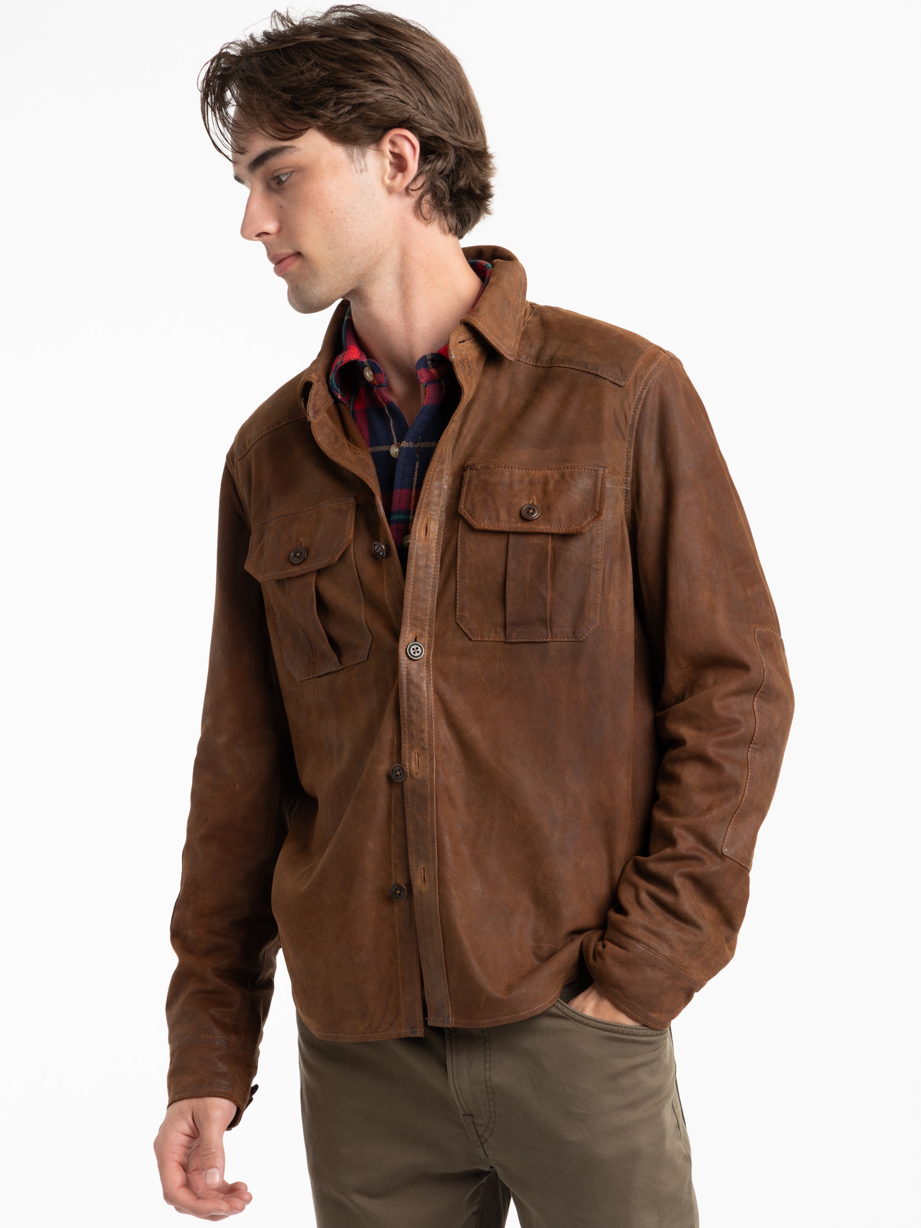 Smith Brown Suede Shirt Jacket The Helm Clothing