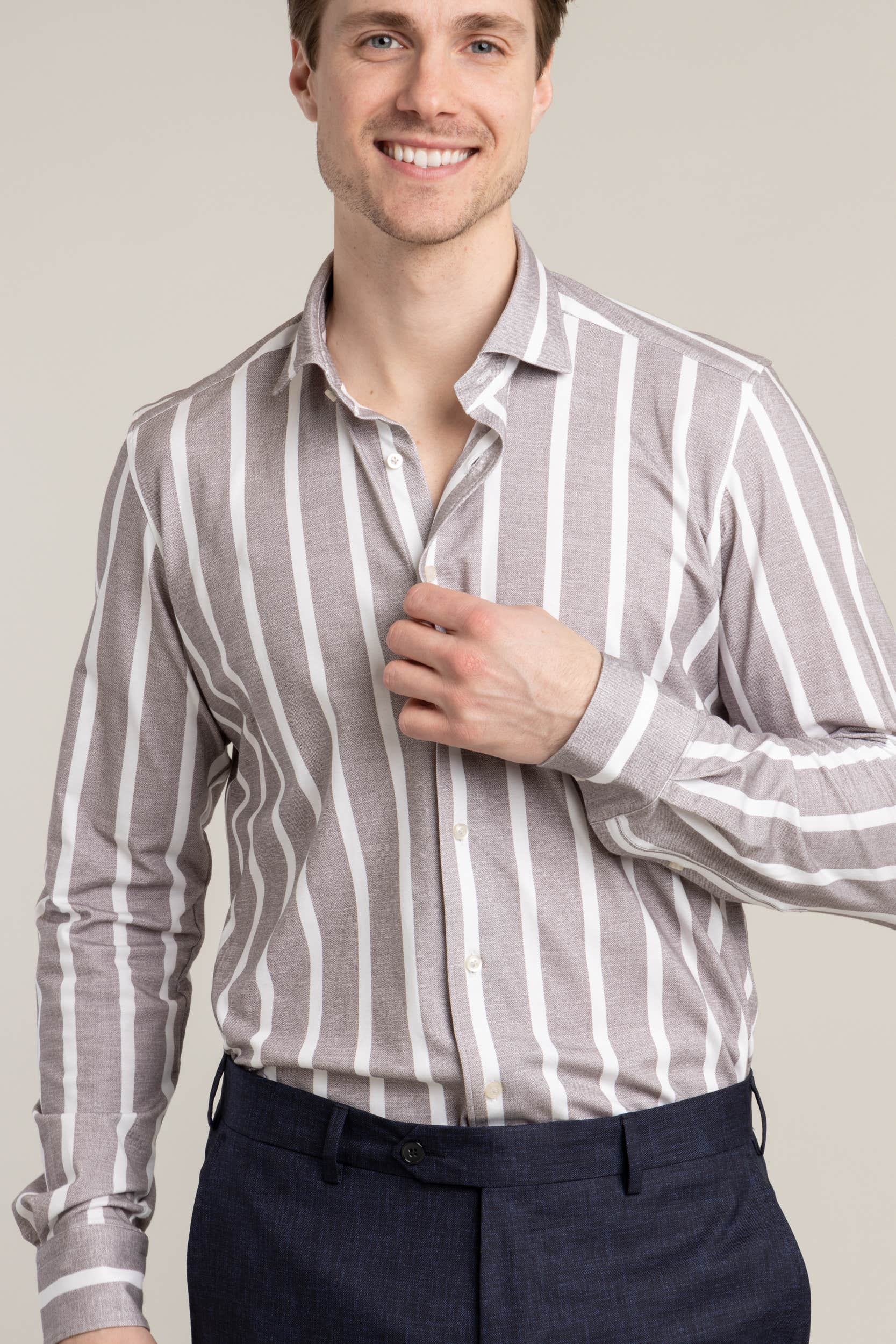 Grey Stripe Sport Shirt