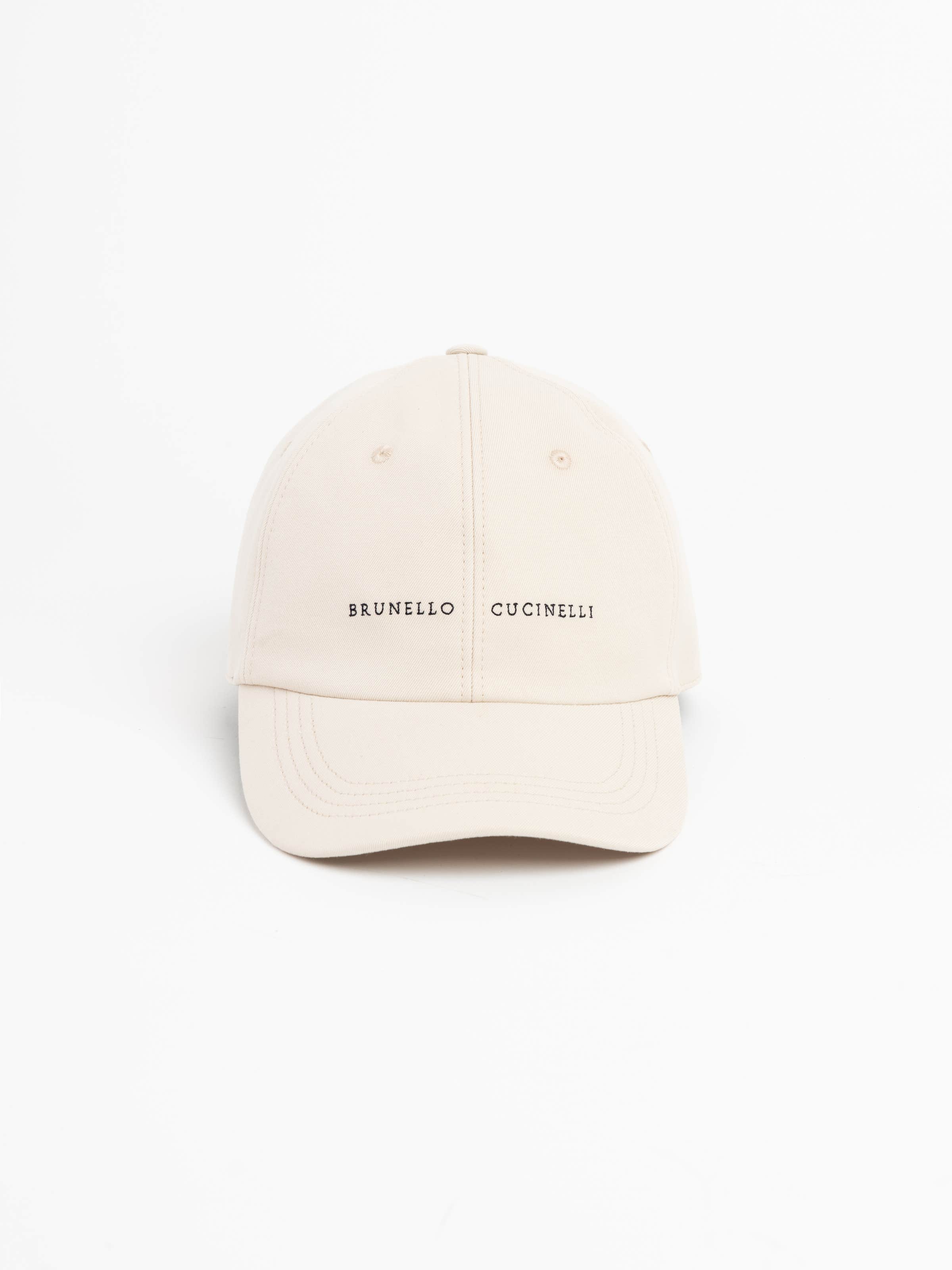 Oat Baseball Cap in Twisted Cotton Gabardine with Embroidery