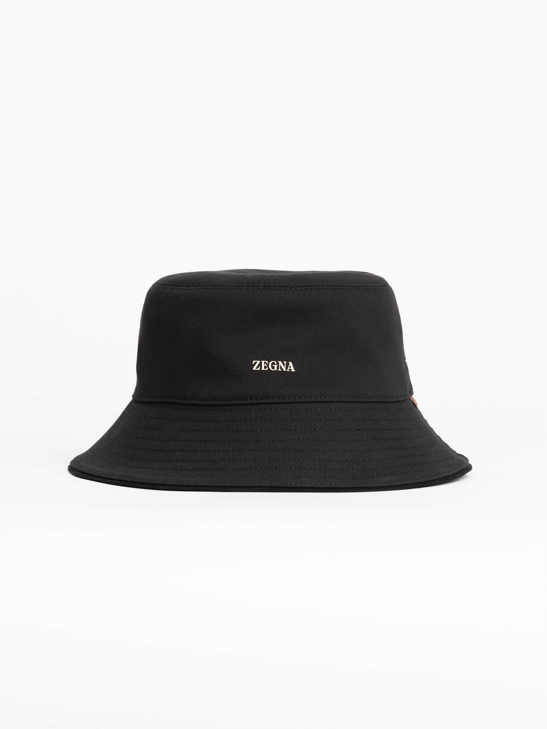Black Cotton-Wool Bucket Hat