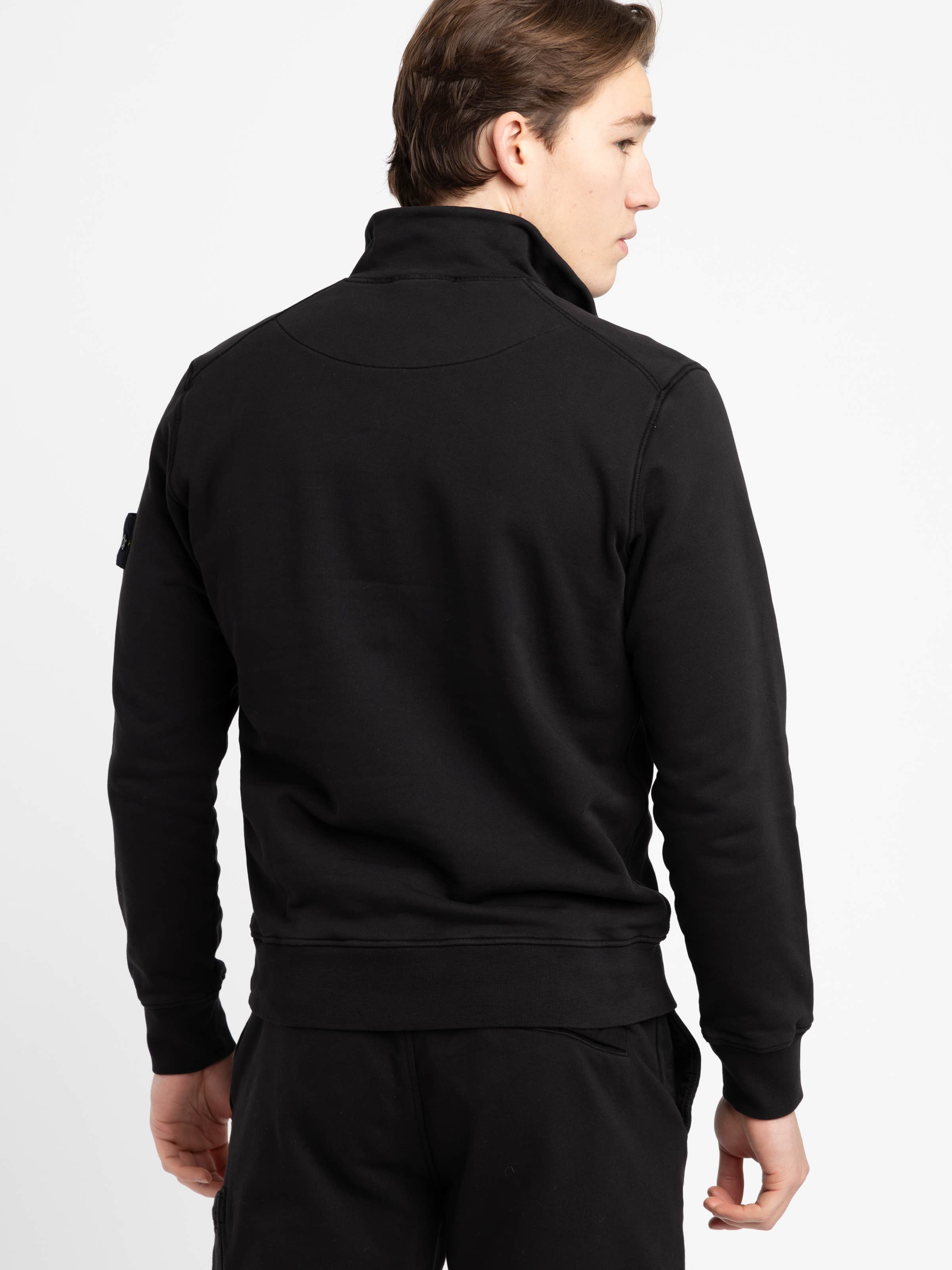 Black Cotton Quarter-Zip Sweater – The Helm Clothing
