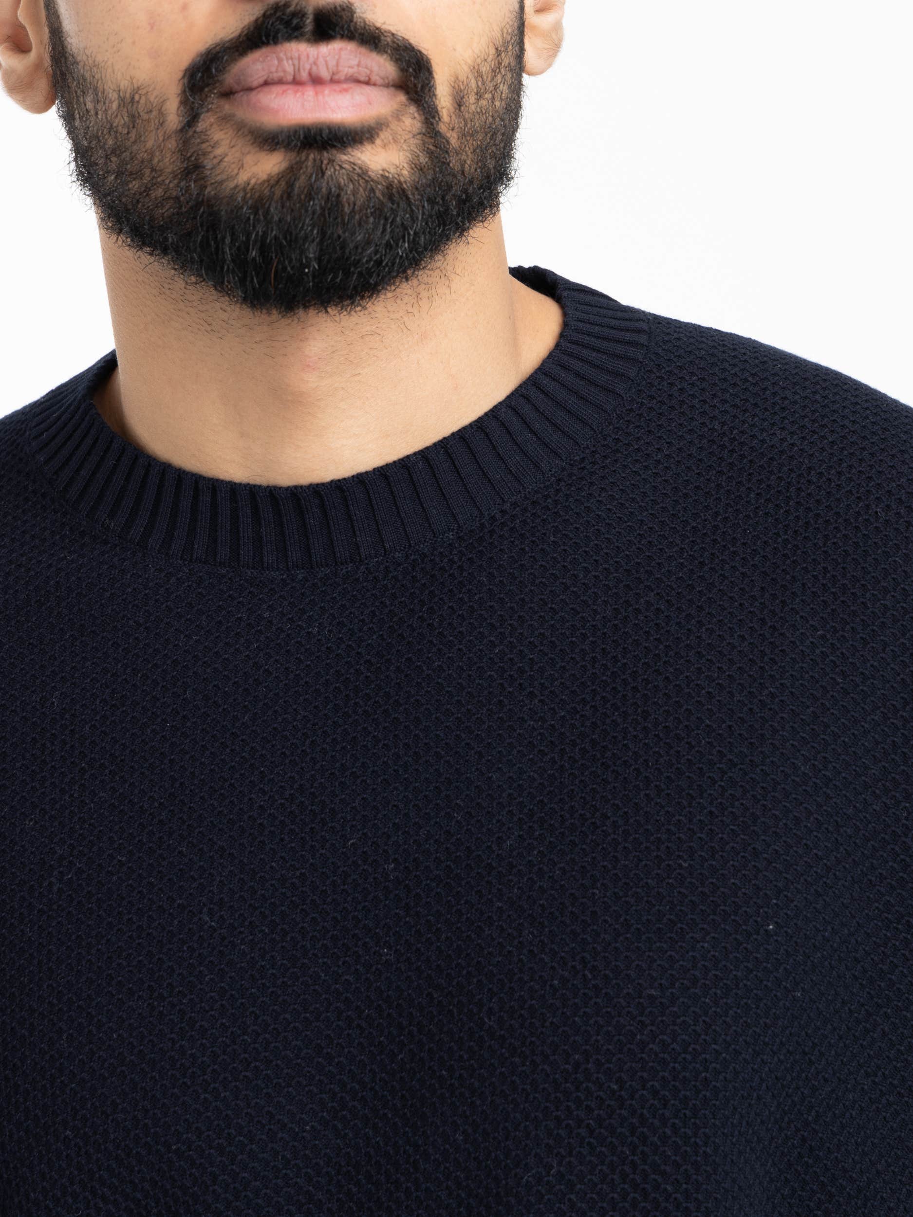 Navy Long-Sleeve Crewneck Sweater
