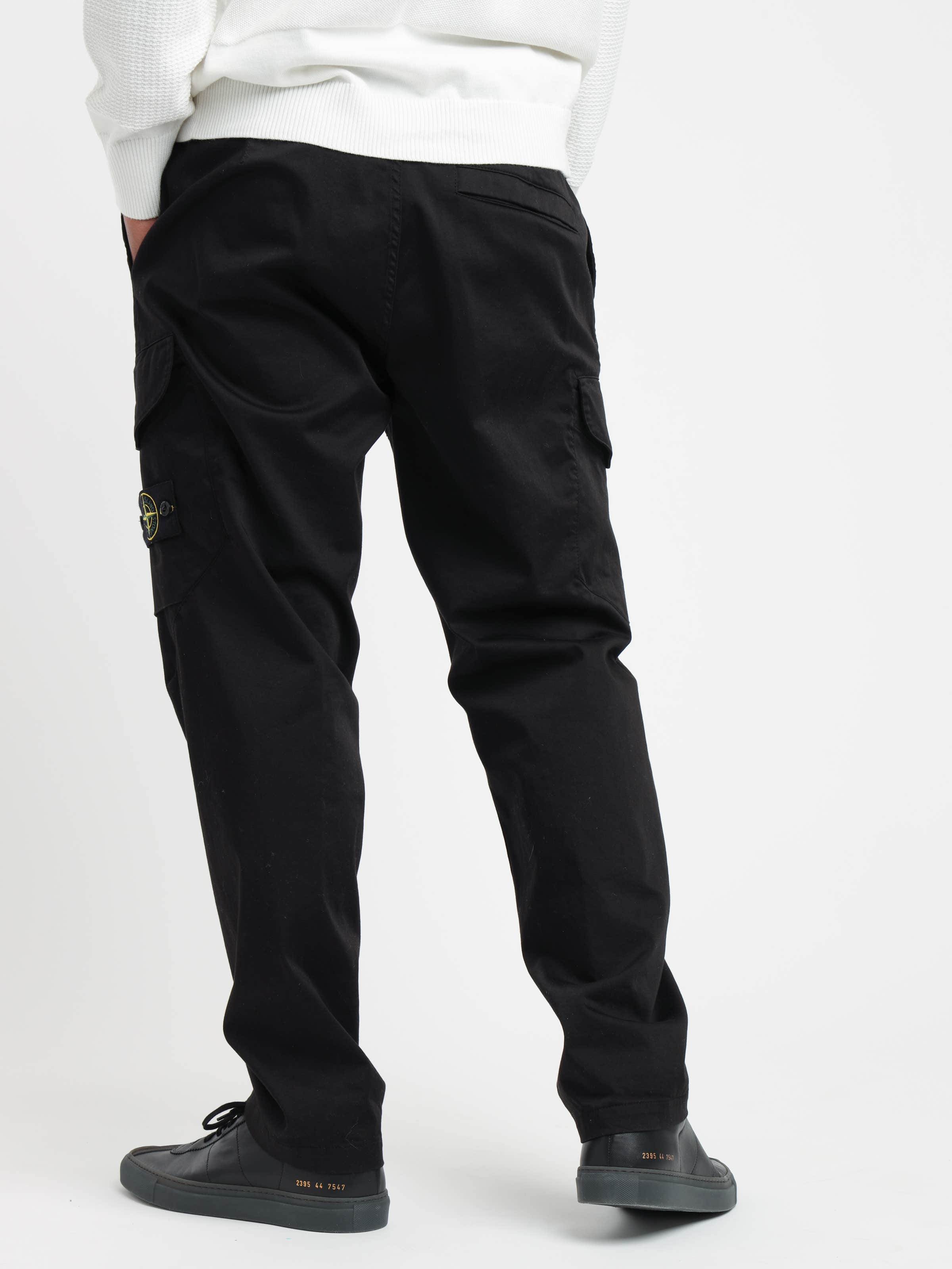 Black Weatherproof Cotton Canvas Cargo Pants