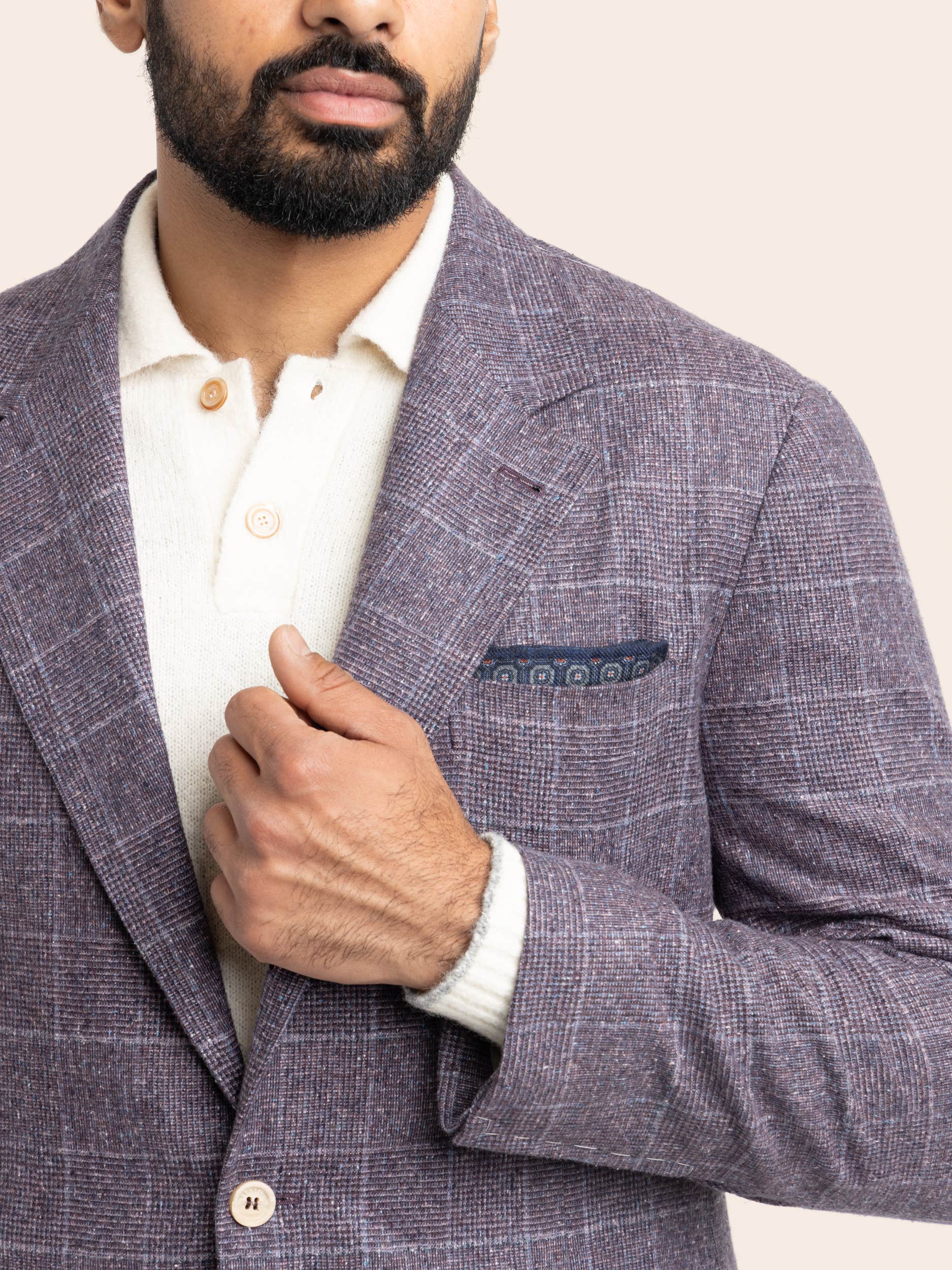 Iris Purple Silk-Wool-Cashmere Sport Jacket