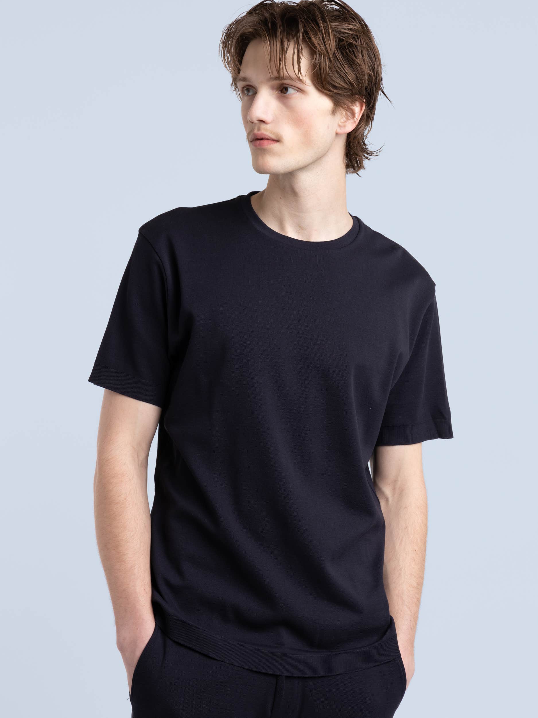 Navy Crewneck Jersey Tee